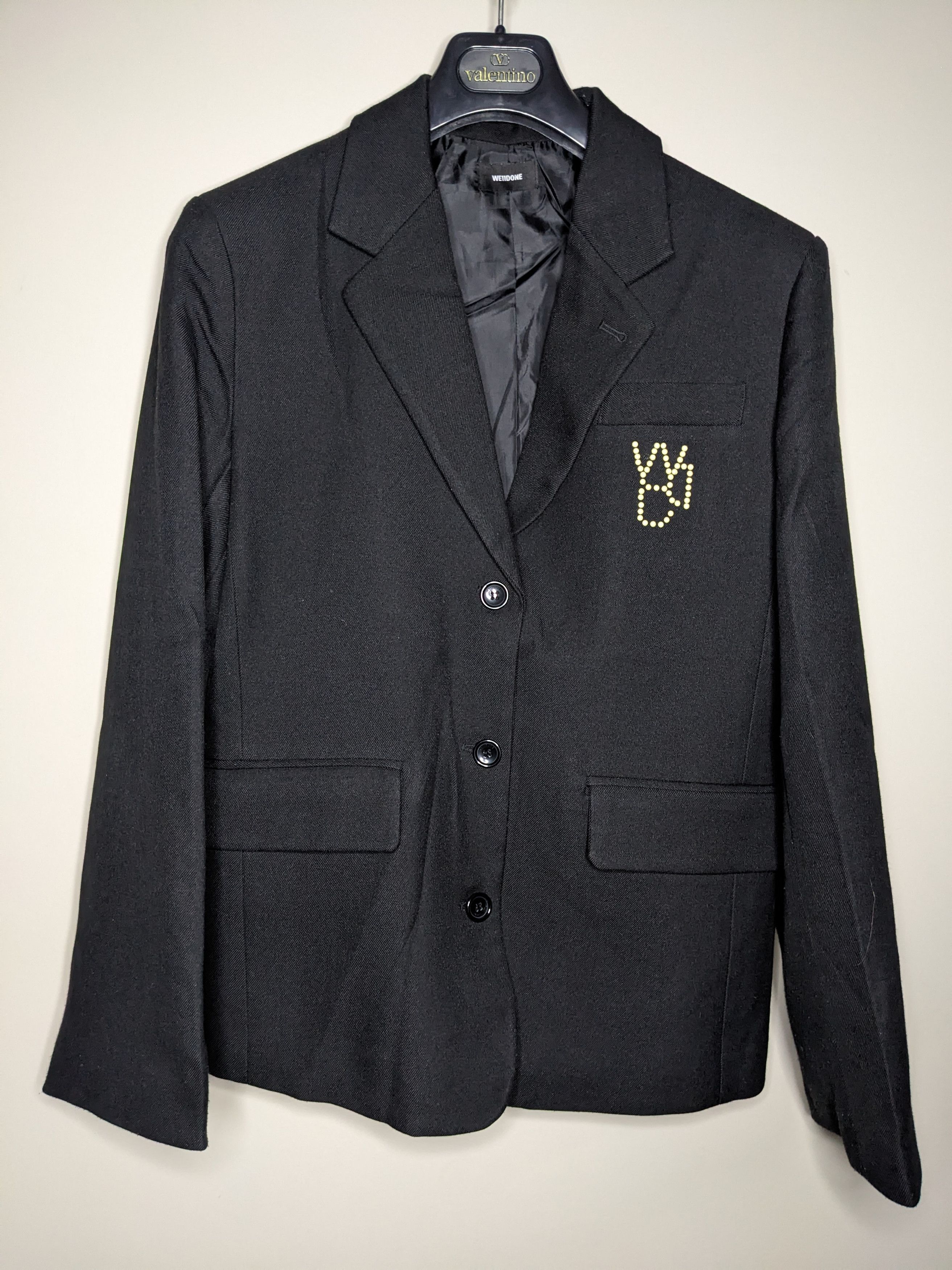 WE11DONE We11done Rhinestone Logo Blazer Flare Elbow Unisex Medium Size US M / EU 48-50 / 2 - 1 Thumbnail