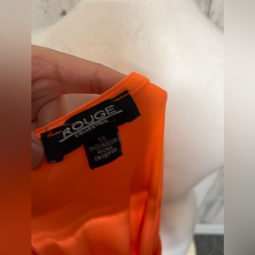 Rouje Rouge Collection Neon Orange Asymmetrical Sleeveless Tunic T Size XL / US 12-14 / IT 48-50 - 6 Thumbnail