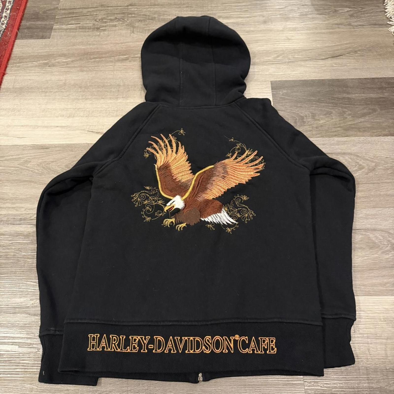 Harley Davidson vintage Harley Davidson cafe embroidered eagle zip up hoodie Size L / US 10 / IT 46 - 6 Thumbnail