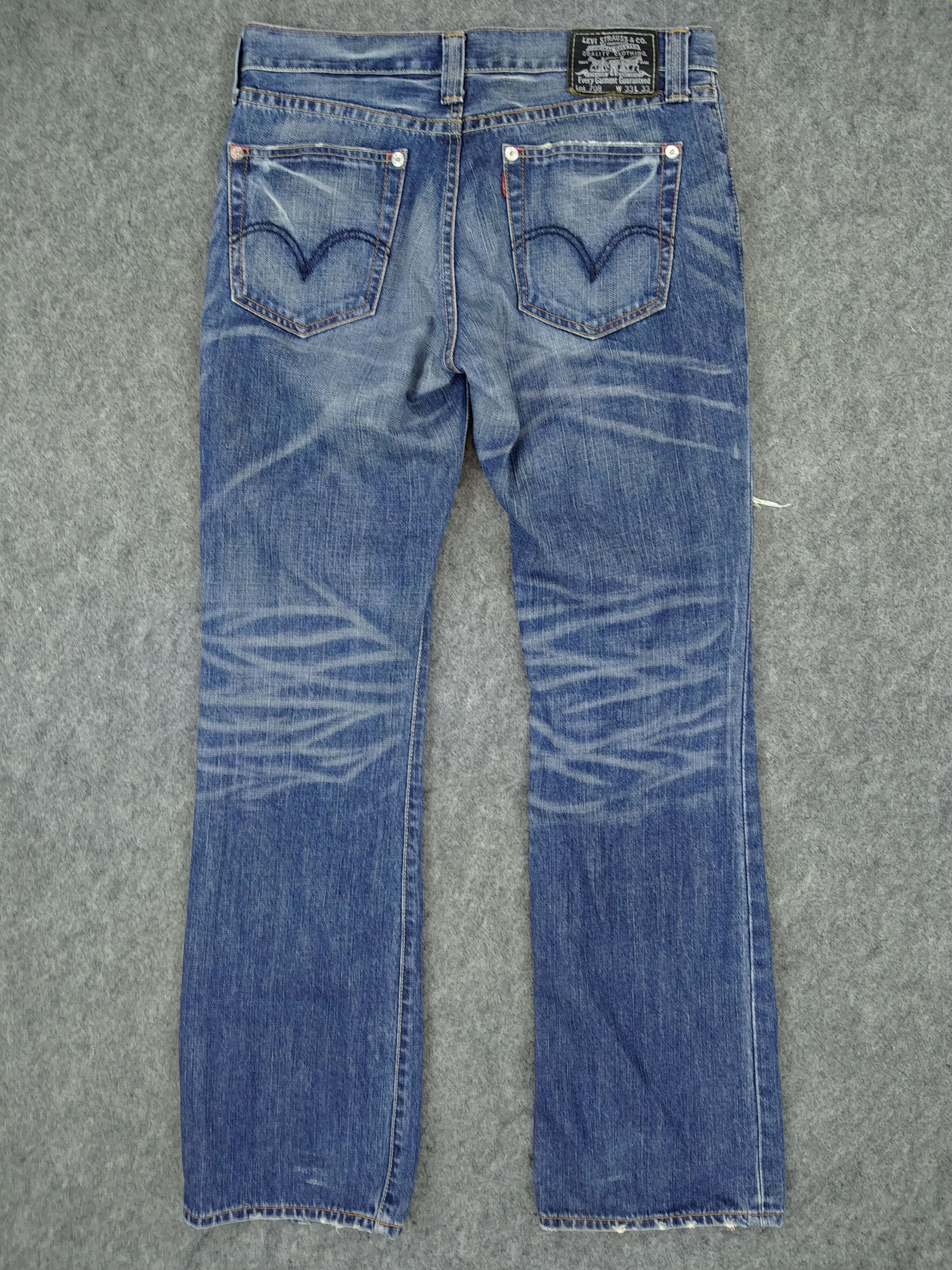 Levi's Distressed Levi's 708 Ripped Denim 34x33.5 -JN143 Size US 34 / EU 50 - 2 Thumbnail