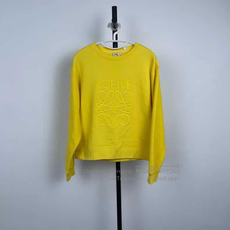Loewe Loewe Yellow Logo Embossed Cotton Sweatshirt Size L / US 10 / IT 46 - 1 Thumbnail