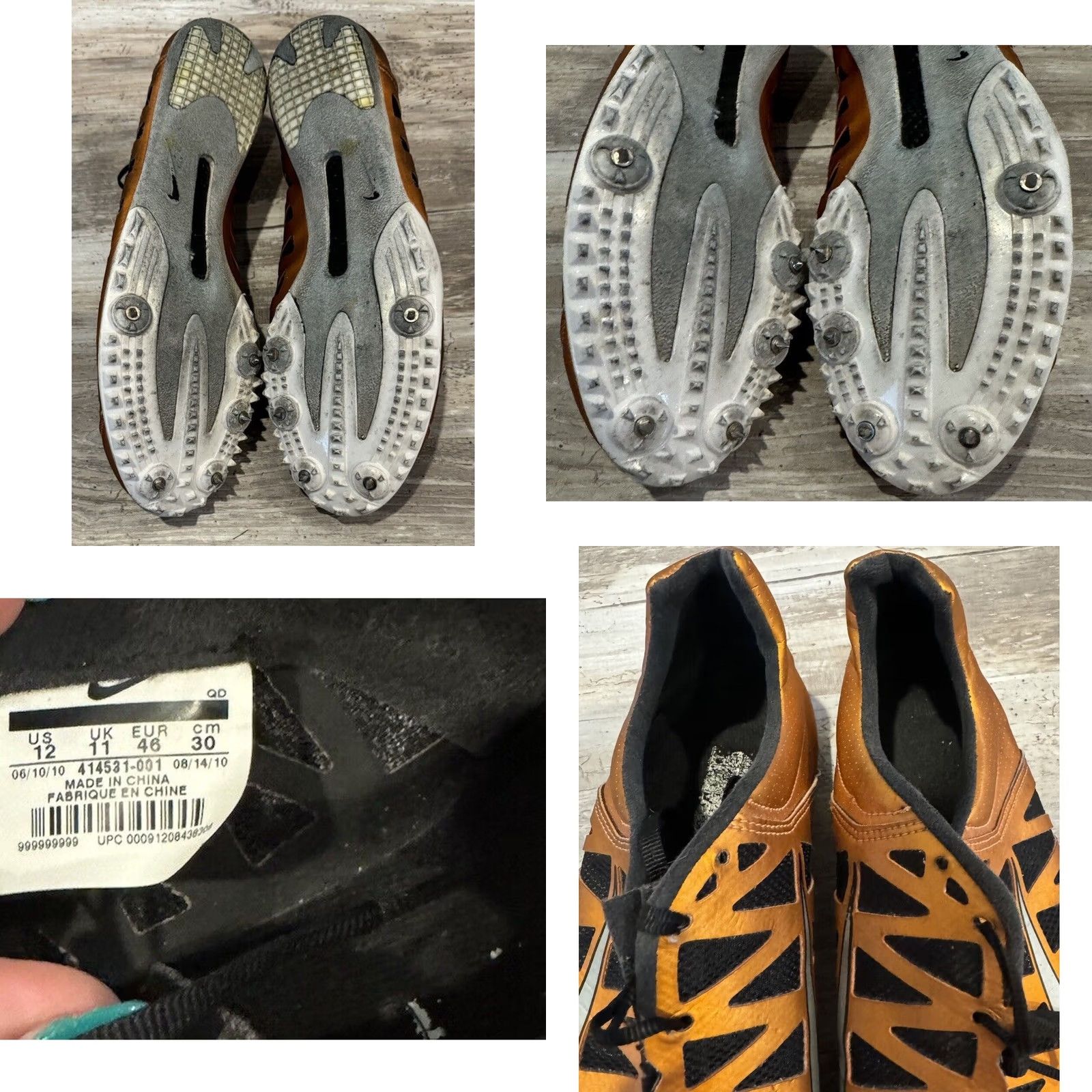Nike Nike Zoom Maxcat 3 Orange Black Size 12 Track Spikes Mens Size US 12 / EU 45 - 8 Thumbnail