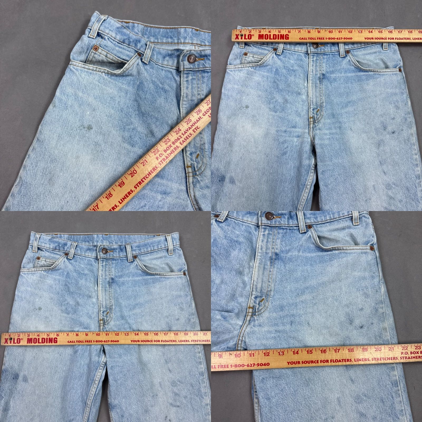 Levi's VINTAGE Levi's 550 Jeans Mens 34x34 90s Orange Tab Bleached Distressed Blue Pant Jeans Size US 34 / EU 50 - 8 Thumbnail