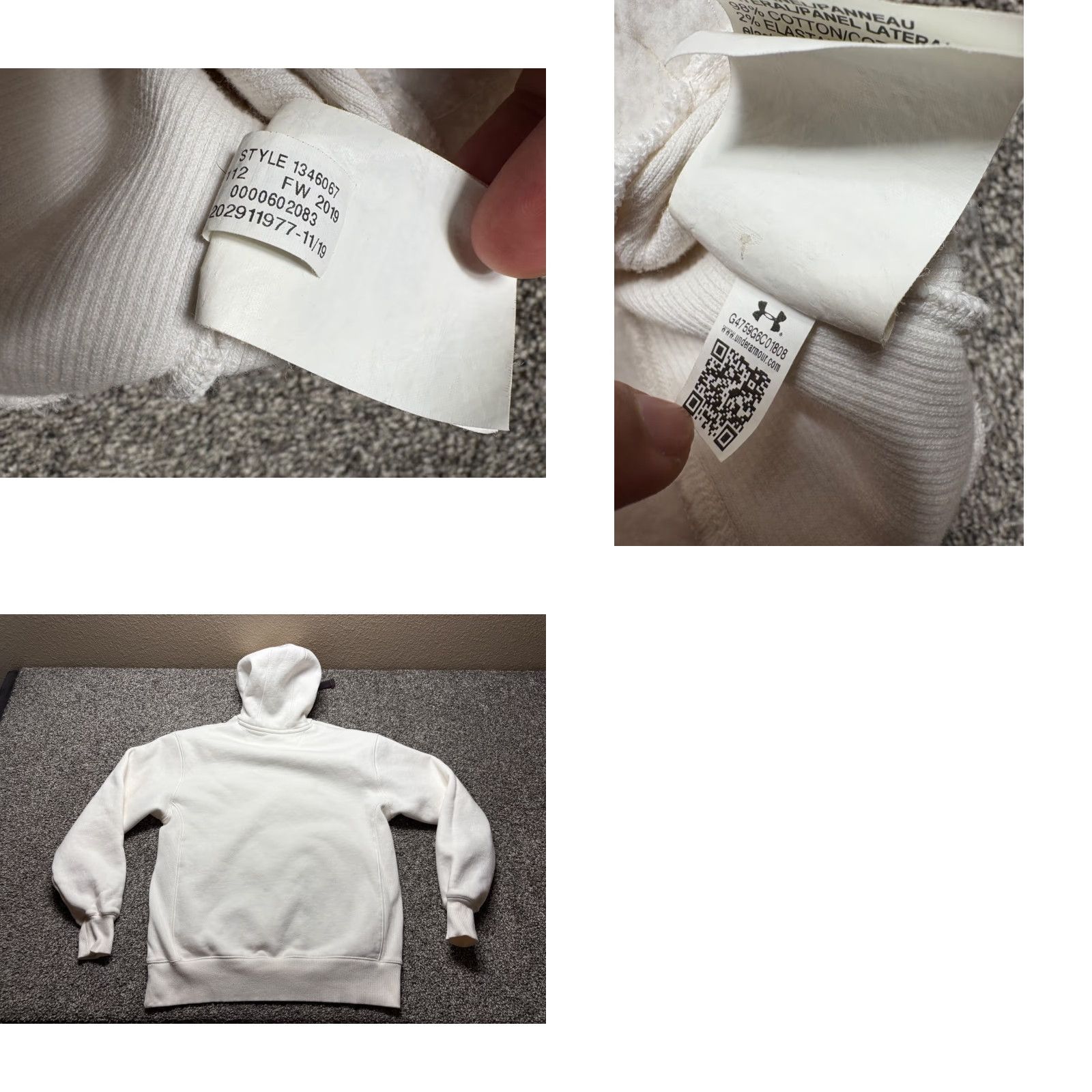 Under Armour Under Armour Rock Hoodie Mens M Ivory Pullover 1346067 Size US M / EU 48-50 / 2 - 9 Thumbnail