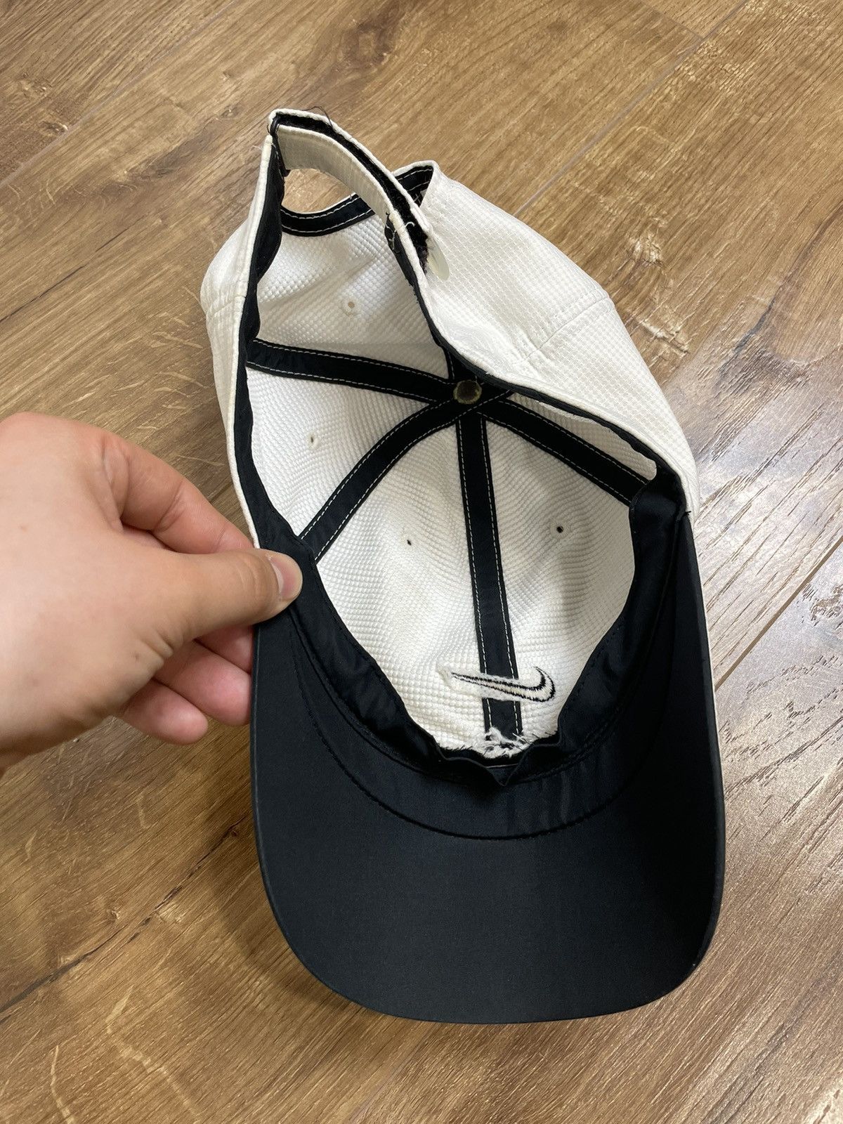 Nike × Vintage Vintage Nike 90’s Y2K Style Central Centre Swoosh Cap Hat Size ONE SIZE - 12 Thumbnail