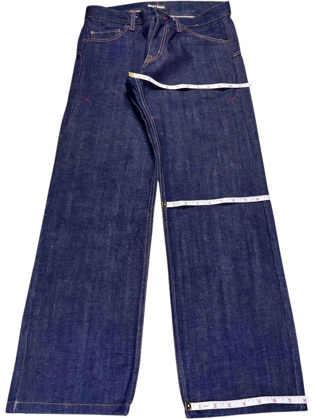 Designer × Japanese Brand Vintage Japanese Brand Raw Denim Spell Out Loose Jeans Size US 30 / EU 46 - 14 Thumbnail