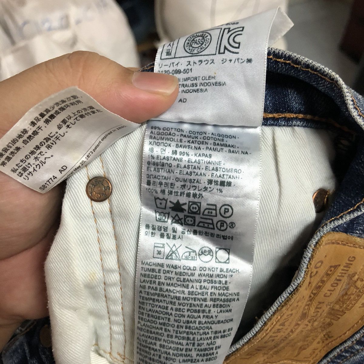 Levi's DLL Levis 502 big E faded Blue Denim Pants #C248 Size US 31 - 24 Thumbnail