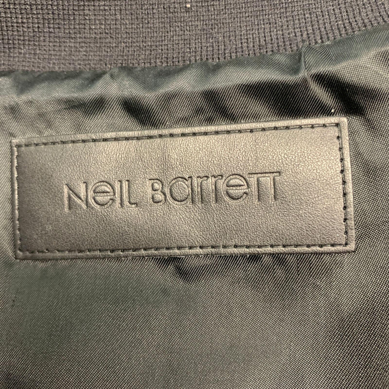 Neil Barrett Size M Black White Quilted Leather Zip Up Jacket Size US M / EU 48-50 / 2 - 6 Thumbnail