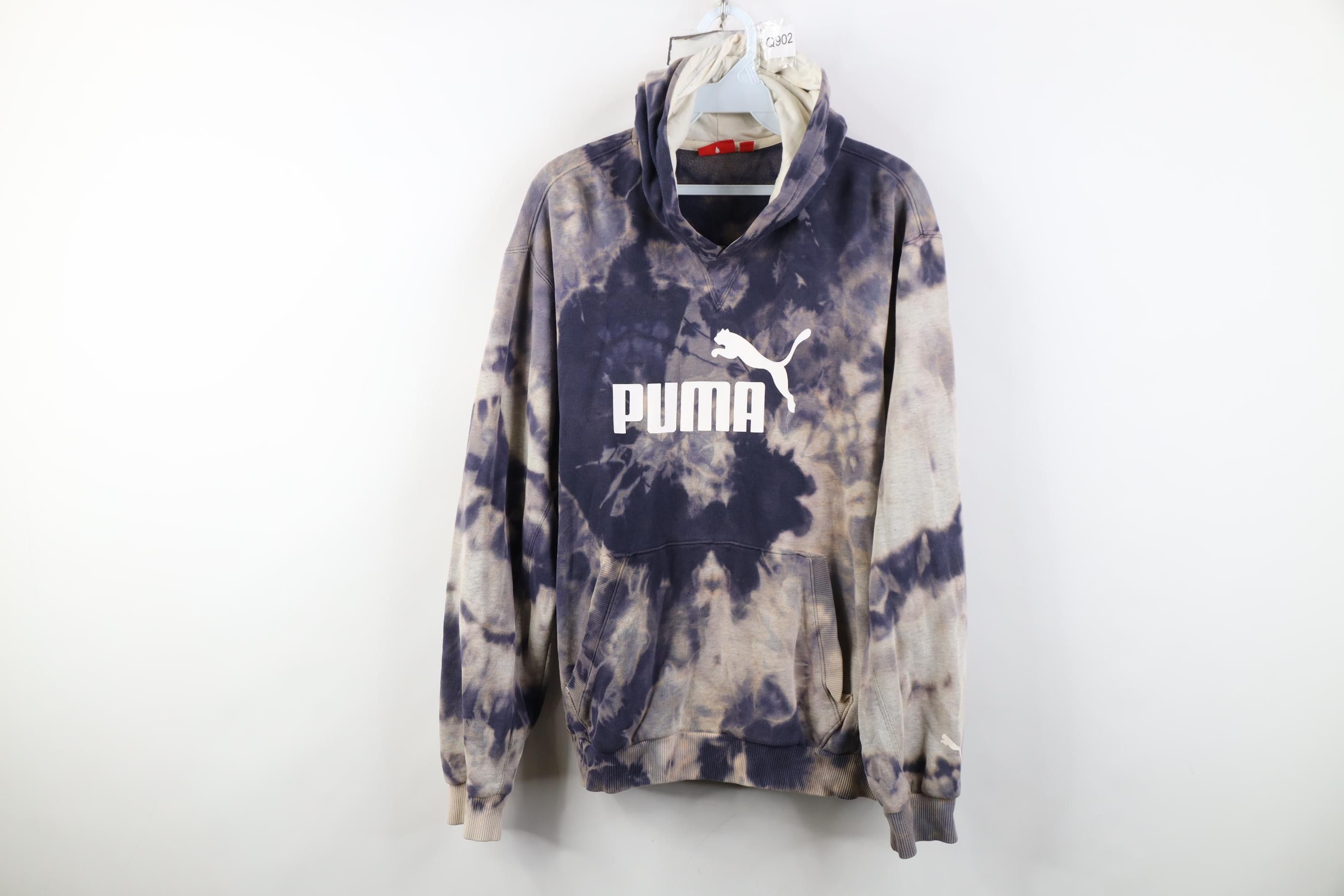 Puma Vintage Y2K Puma Spell Out Acid Wash Hoodie Sweatshirt Blue Size US M / EU 48-50 / 2 - 1 Thumbnail