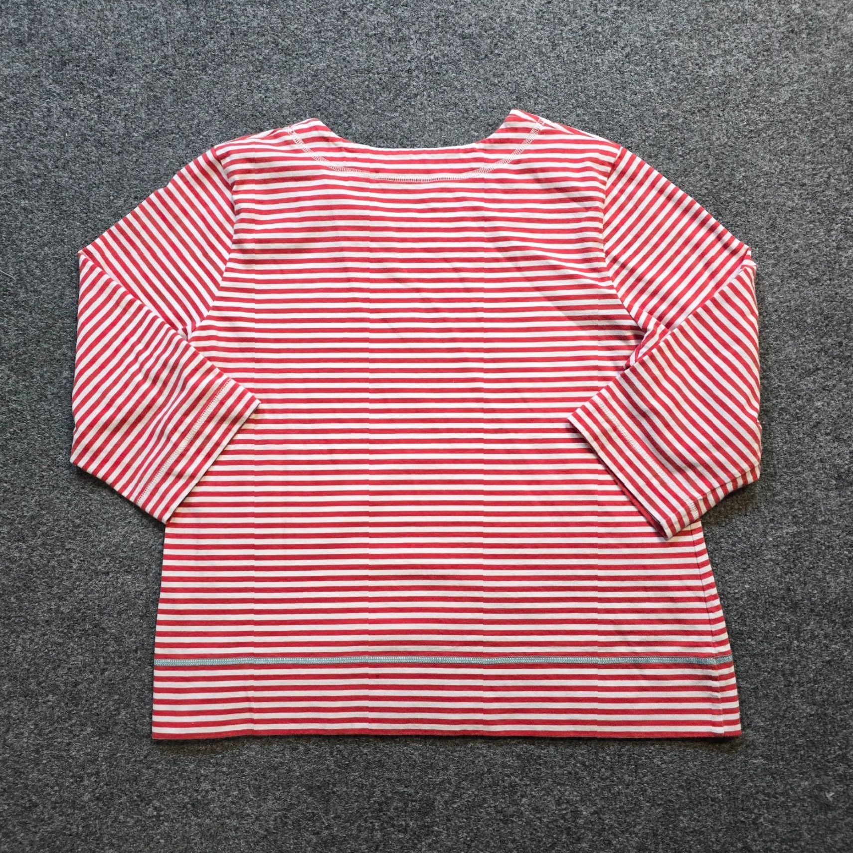 Orvis Orvis Top Women Large Red White Striped Round Neck Nautical Beach Coastal Casual Blouse Size L / US 10 / IT 46 - 7 Thumbnail