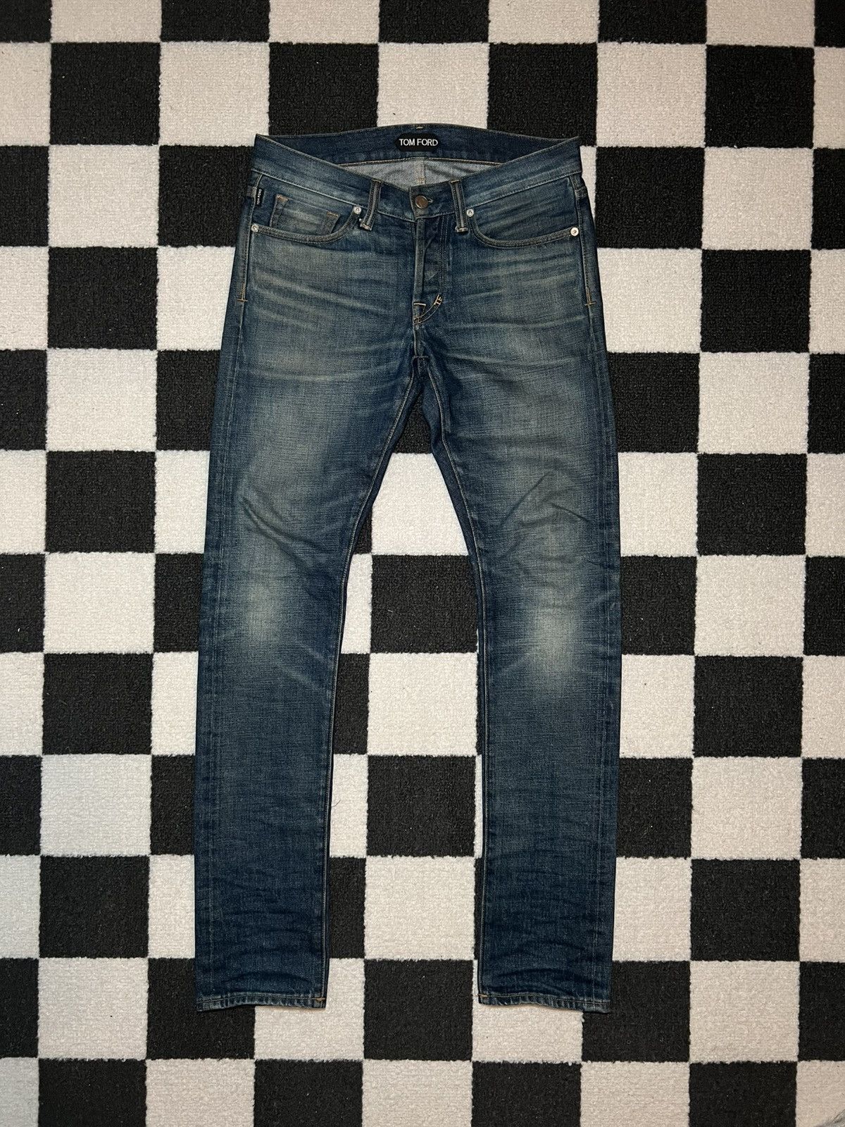 Pre-owned Tom Ford Rustic Skinny Jeans In Blue