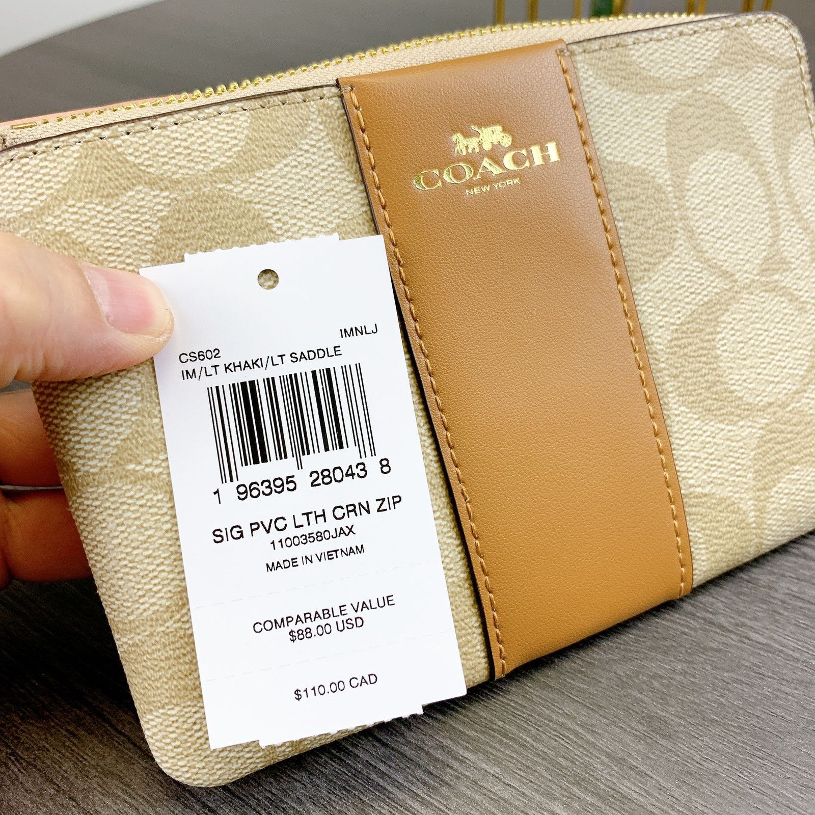 Coach Coach CS602 Corner Zip Wristlet In Signature Canvas Size ONE SIZE - 4 Thumbnail