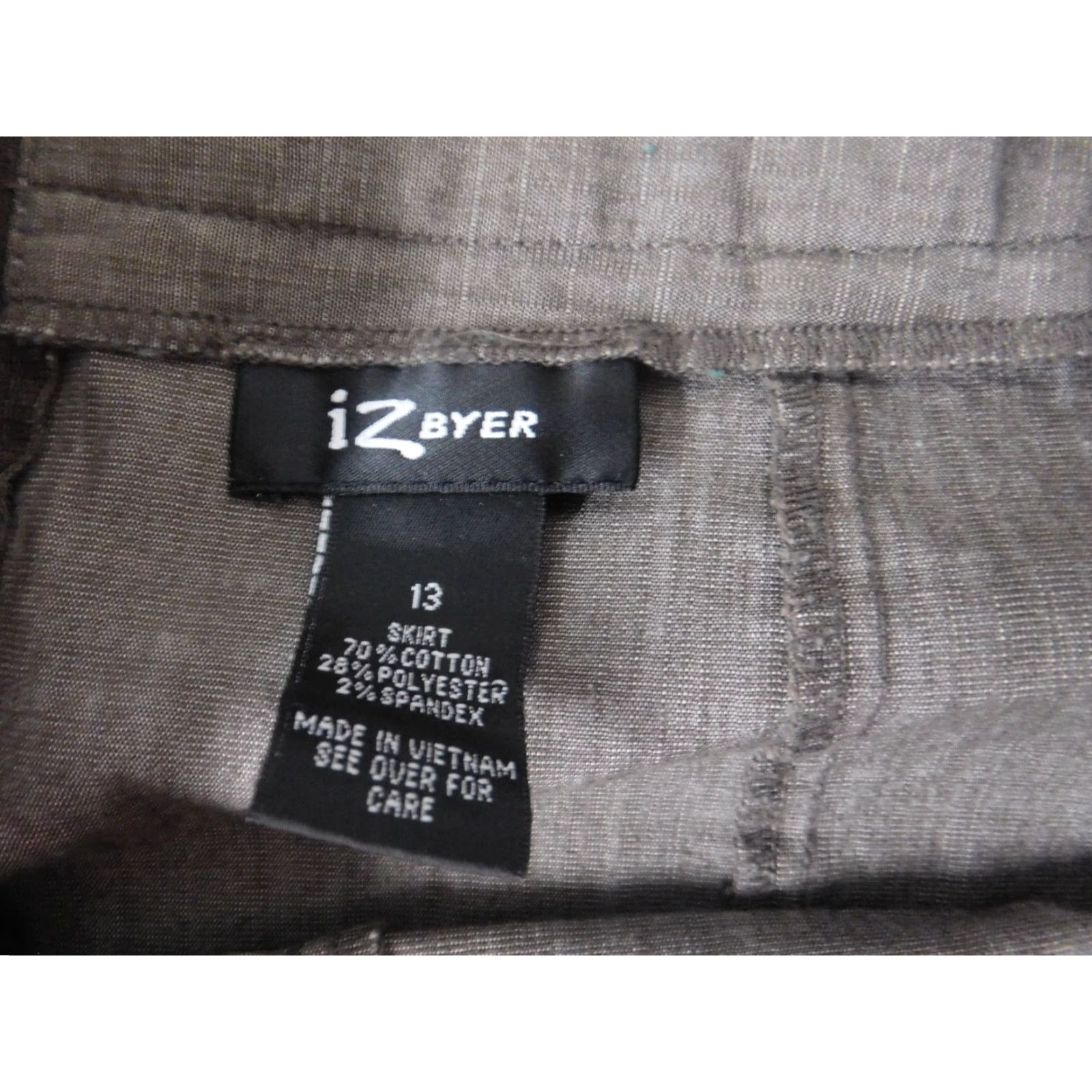 Vintage IZ Byer Womens Skirt A-Line Knee Length Brown Zip 13 Cotton Knit Lined Casual Modern Size 34" / US 12 / IT 48 - 5 Thumbnail