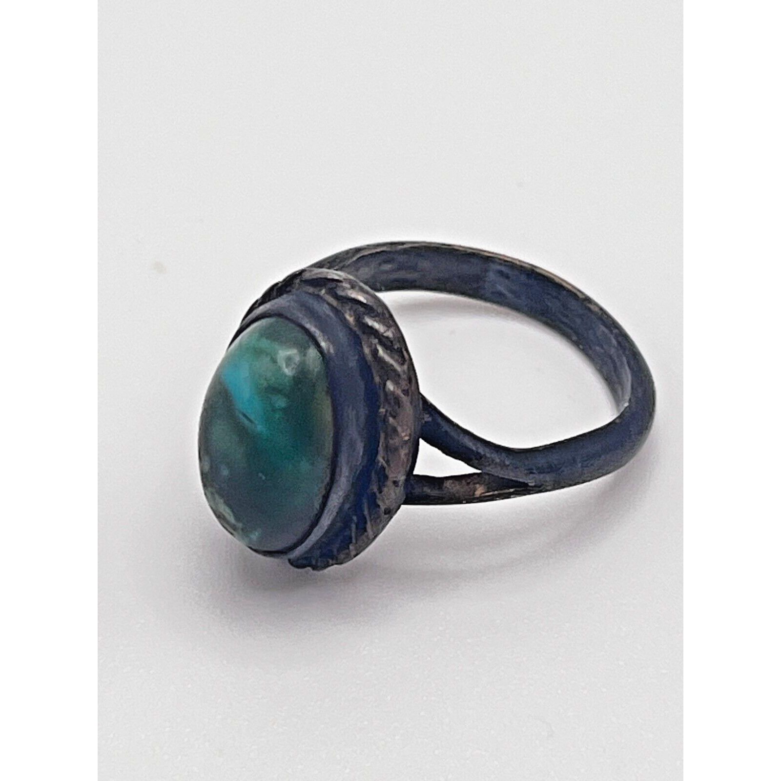 The Unbranded Brand Navajo Kingsman Silver Blend Turquoise Ring Sz: 5.50 Size ONE SIZE - 1 Thumbnail