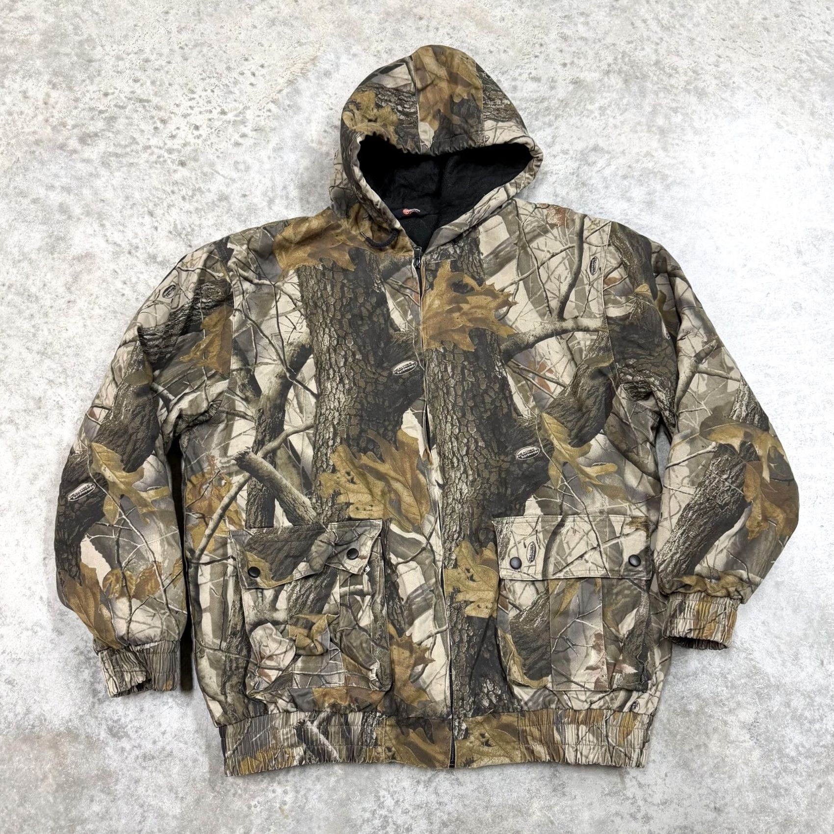 Vintage Outfitters Ridge Jacket Mens Large Brown Camo Hooded Puffer Hunting Outdoor Size US L / EU 52-54 / 3 - 2 Thumbnail