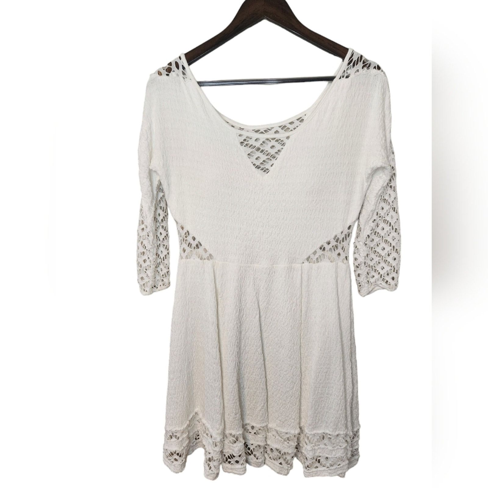 Free People Free People To the Point White crochet cut out dress Medium Size M / US 6-8 / IT 42-44 - 9 Thumbnail