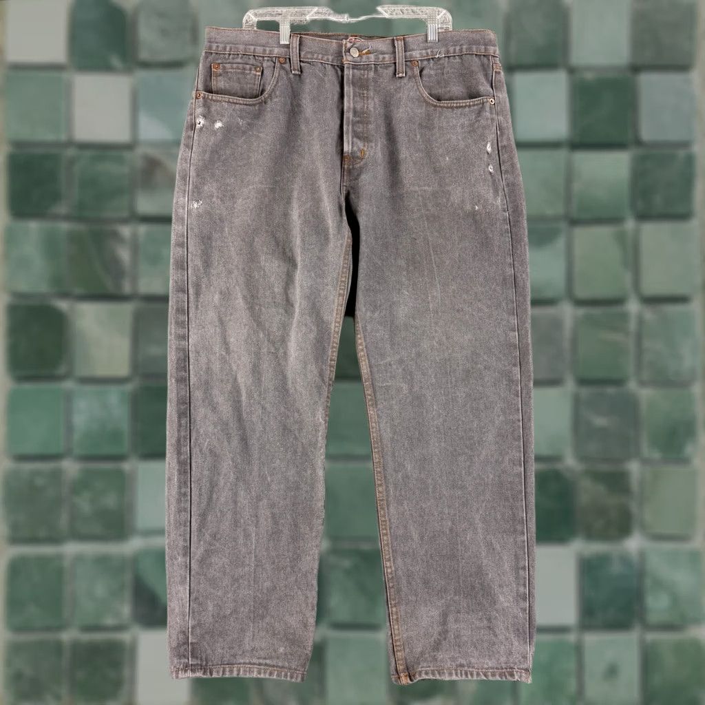 Levi's VINTAGE Levi's 501 Original Jeans Men 42x30 Gray Button Fly Straight Leg Distressed Denim Jeans Size US 42 / EU 58 - 1 Thumbnail