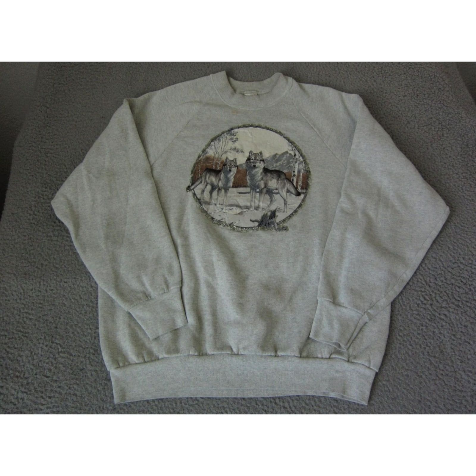 Vintage Vintage Hanes Sweater XL Gray Mountains Sweatshirt Mens 90s Style Size US XL / EU 56 / 4 - 2 Thumbnail