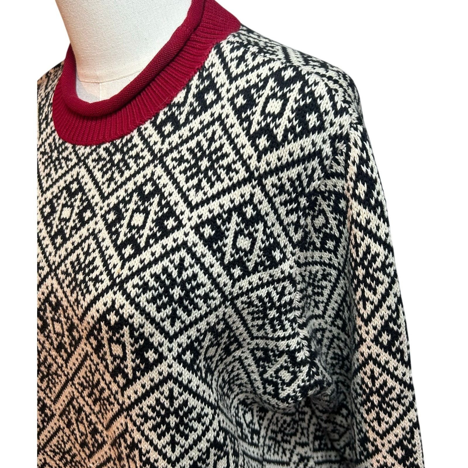 Talbots VTG 90s Talbots Large Winter Chalet Snowflake Fringe Sweater Size L / US 10 / IT 46 - 21 Thumbnail