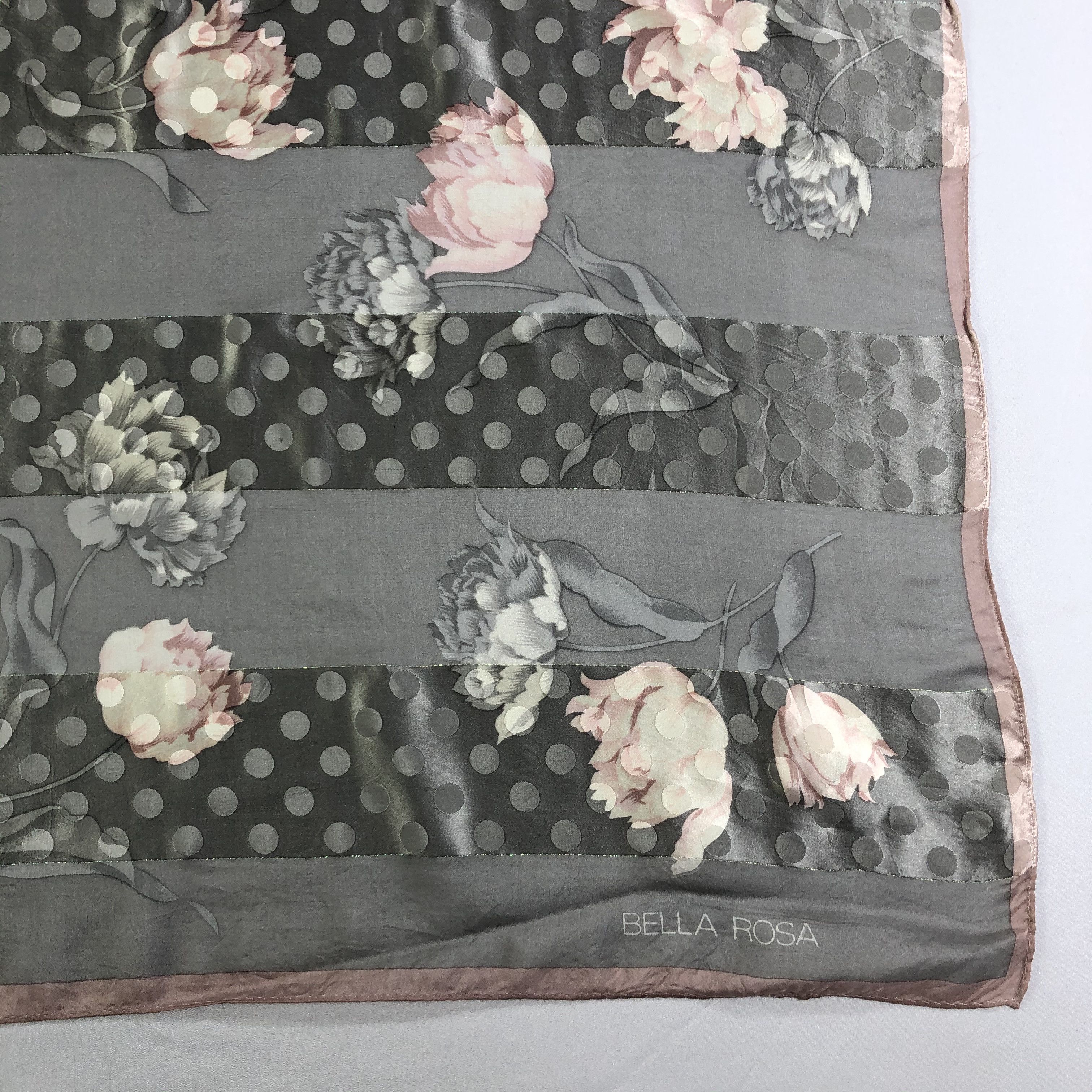 Vintage Vintage Bella Rosa Silk Scarf Size ONE SIZE - 3 Thumbnail
