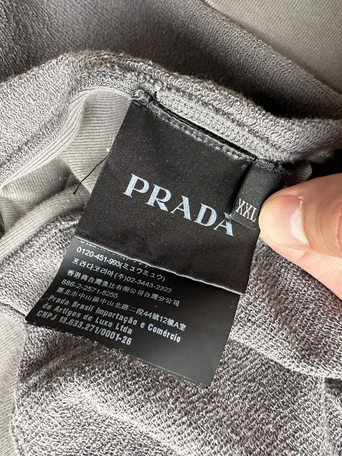 Prada Prada red tab Linea rossa faded grey hoodie Size US XL / EU 56 / 4 - 13 Thumbnail