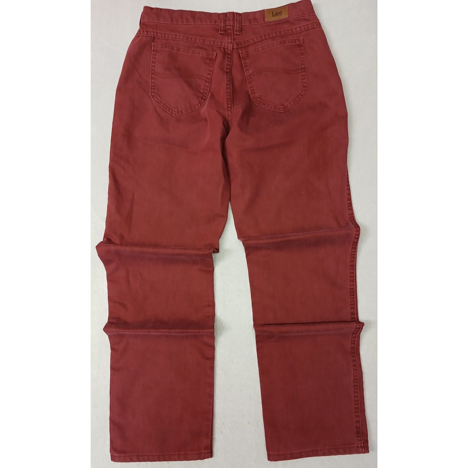 Lee Lee (10L) Vintage Burgundy High Rise Tapered Leg Denim Jeans Size 32" / US 10 / IT 46 - 9 Thumbnail