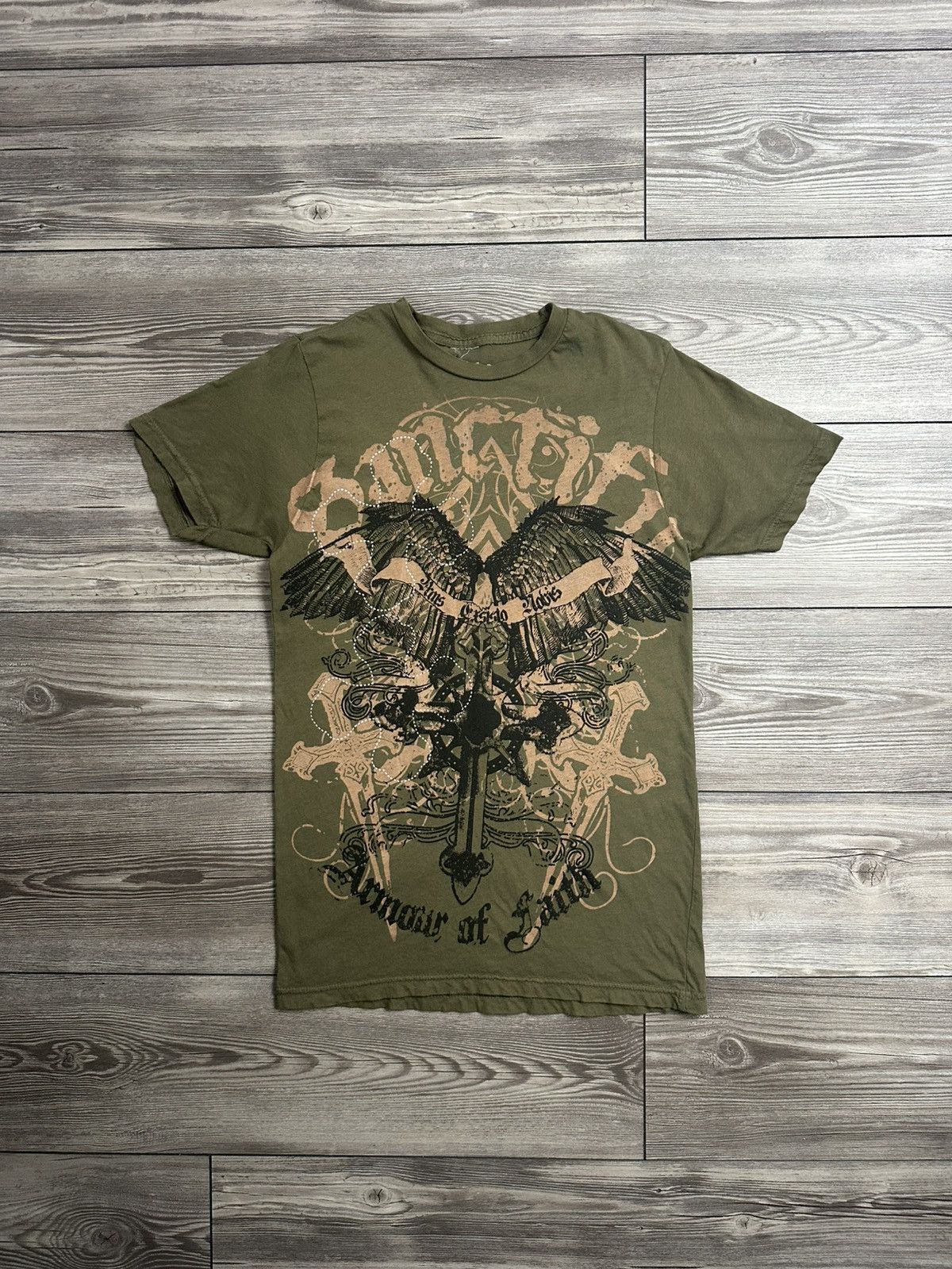 Crazy Y2K Sanctify Armour Of Faith Grunge T Shirt