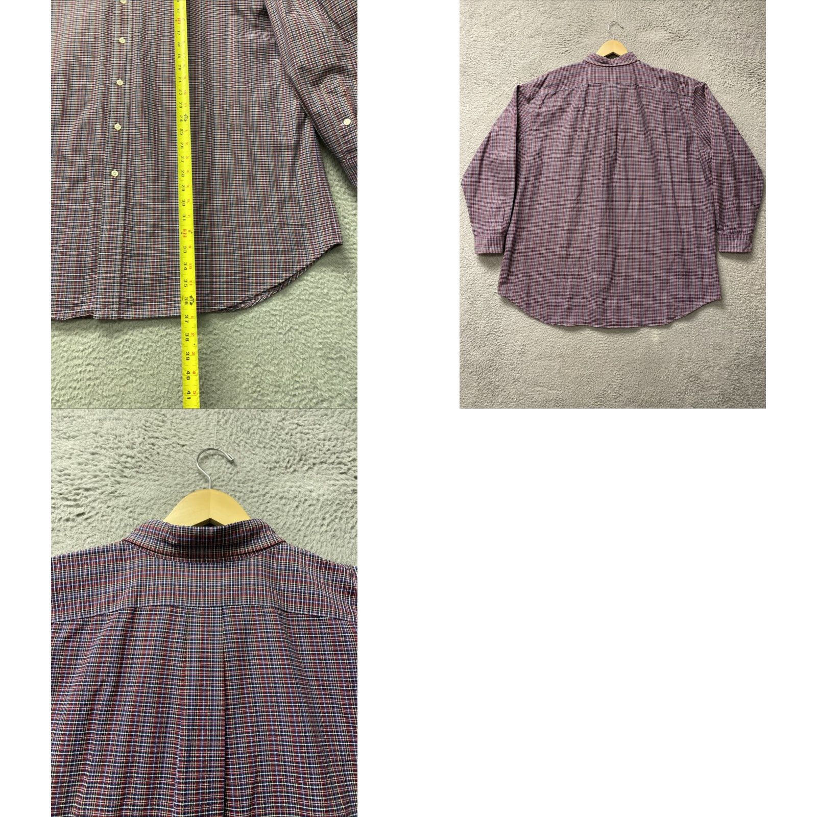 Ralph Lauren RALPH LAUREN Button-Down Shirt Mens 3XLT Red Long Sleeve Plaid Embroidered Pony Accent Classic Size US XXL / EU 58 / 5 - 8 Thumbnail