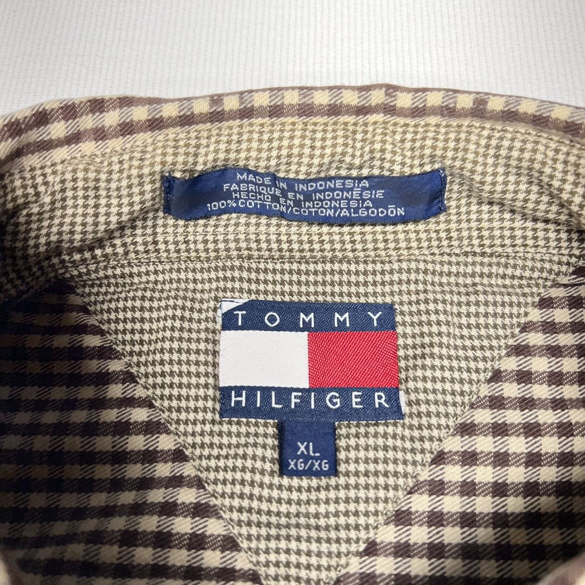 Tommy Hilfiger × Vintage Vintage Tommy Hilfiger Shirt Brown Tan Plaid Collared Button Size US XL / EU 56 / 4 - 5 Thumbnail
