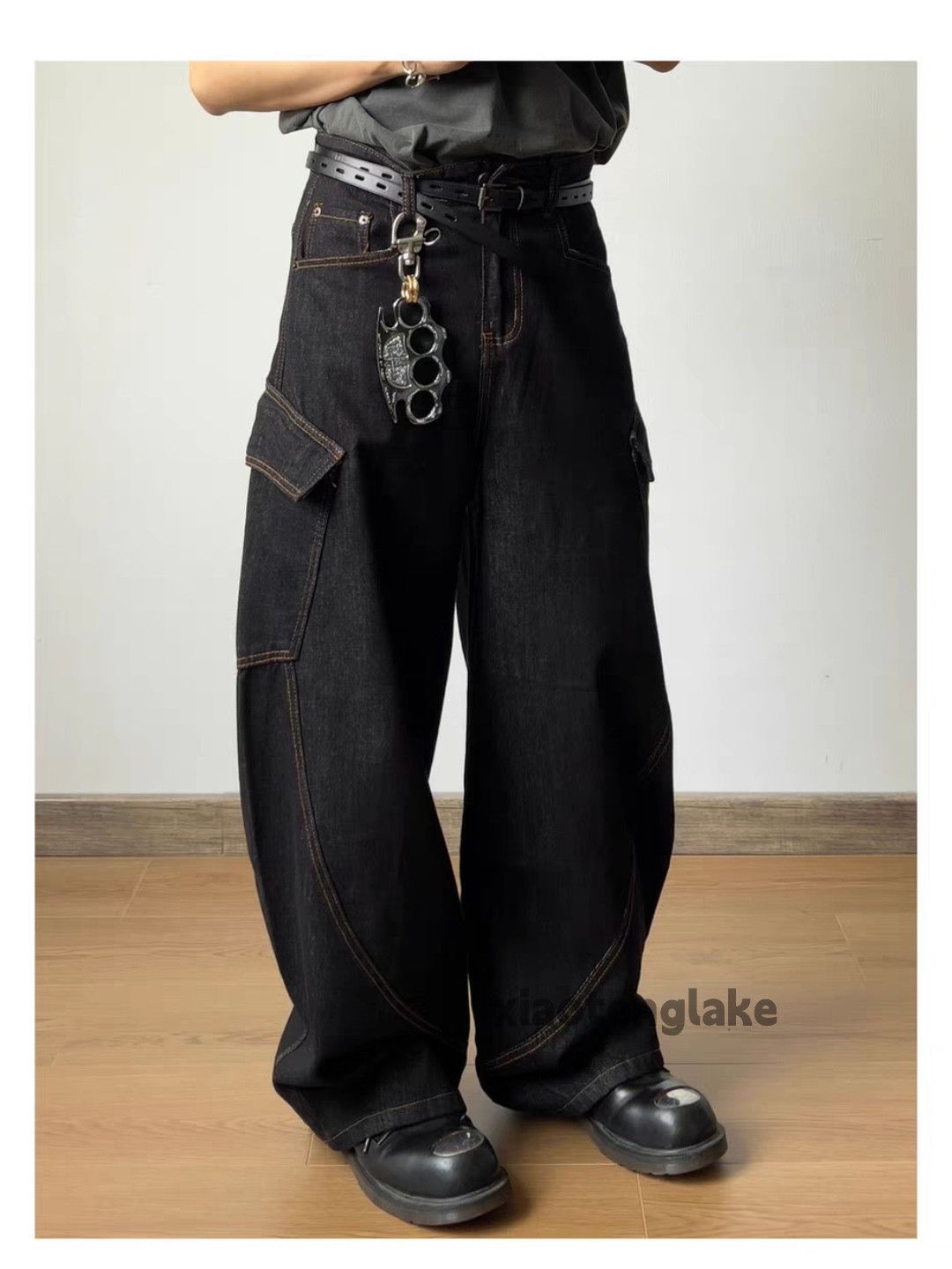 Jean xz utility loose baggy skate hiphop cargo denim jeans Size US 30 / EU 46 - 6 Thumbnail