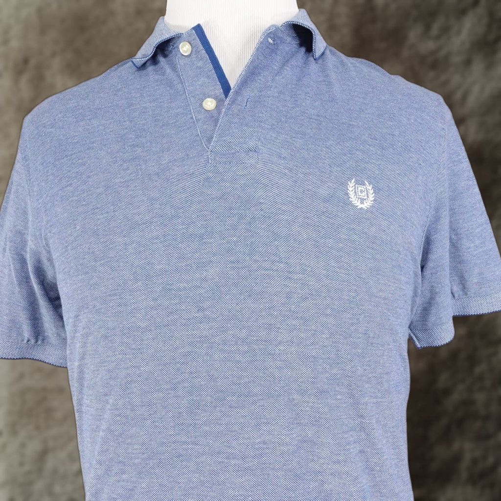 Chaps VINTAGE Chaps Polo Shirt Mens M Blue 100% Cotton Short Sleeve Stretch Pique Chest Crest Logo Size US M / EU 48-50 / 2 - 1 Thumbnail