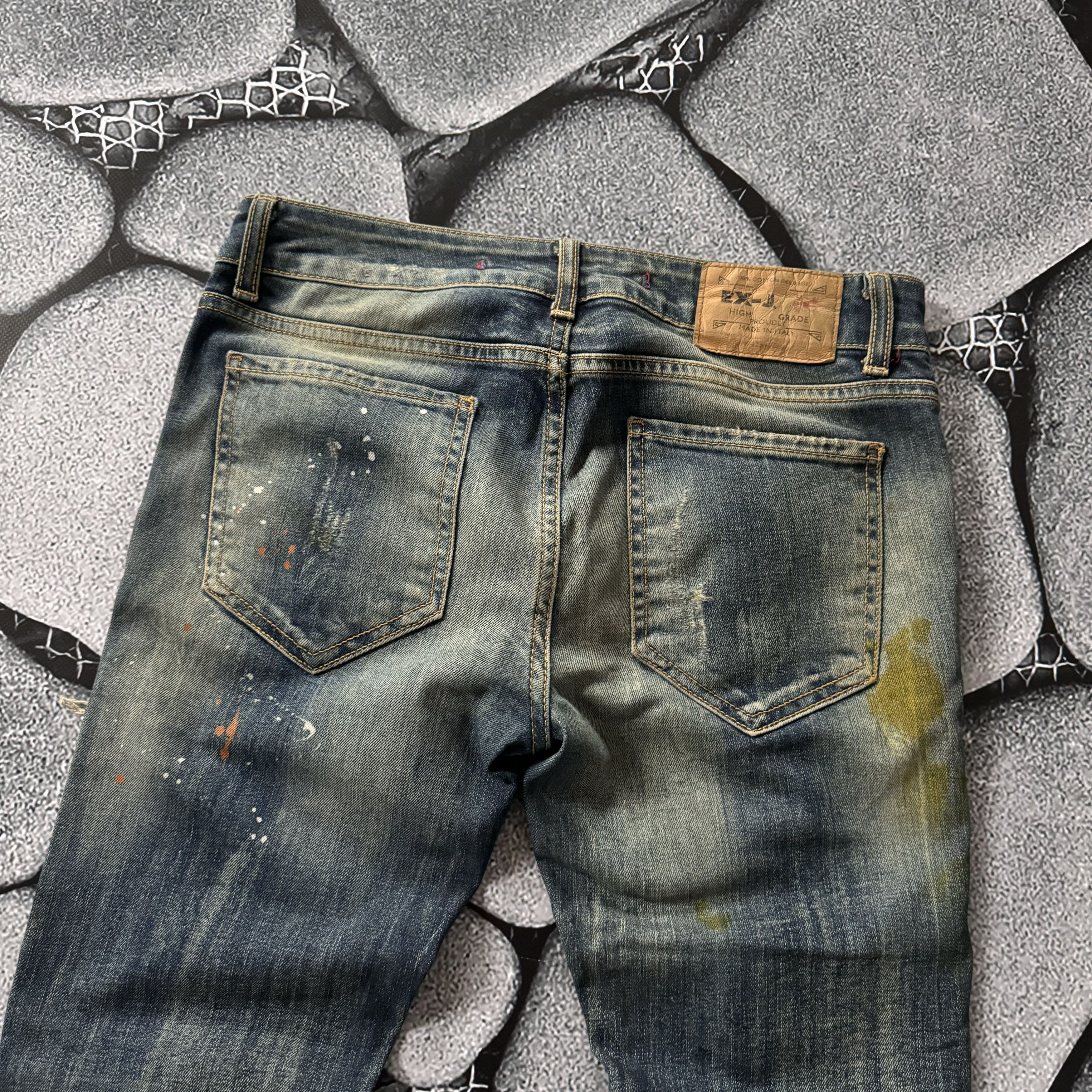 Vintage EX-J VINTAGE DISTRESSED FADED TRASHED JEANS AVANT GARDE Y2K Size 32" / US 10 / IT 46 - 13 Thumbnail
