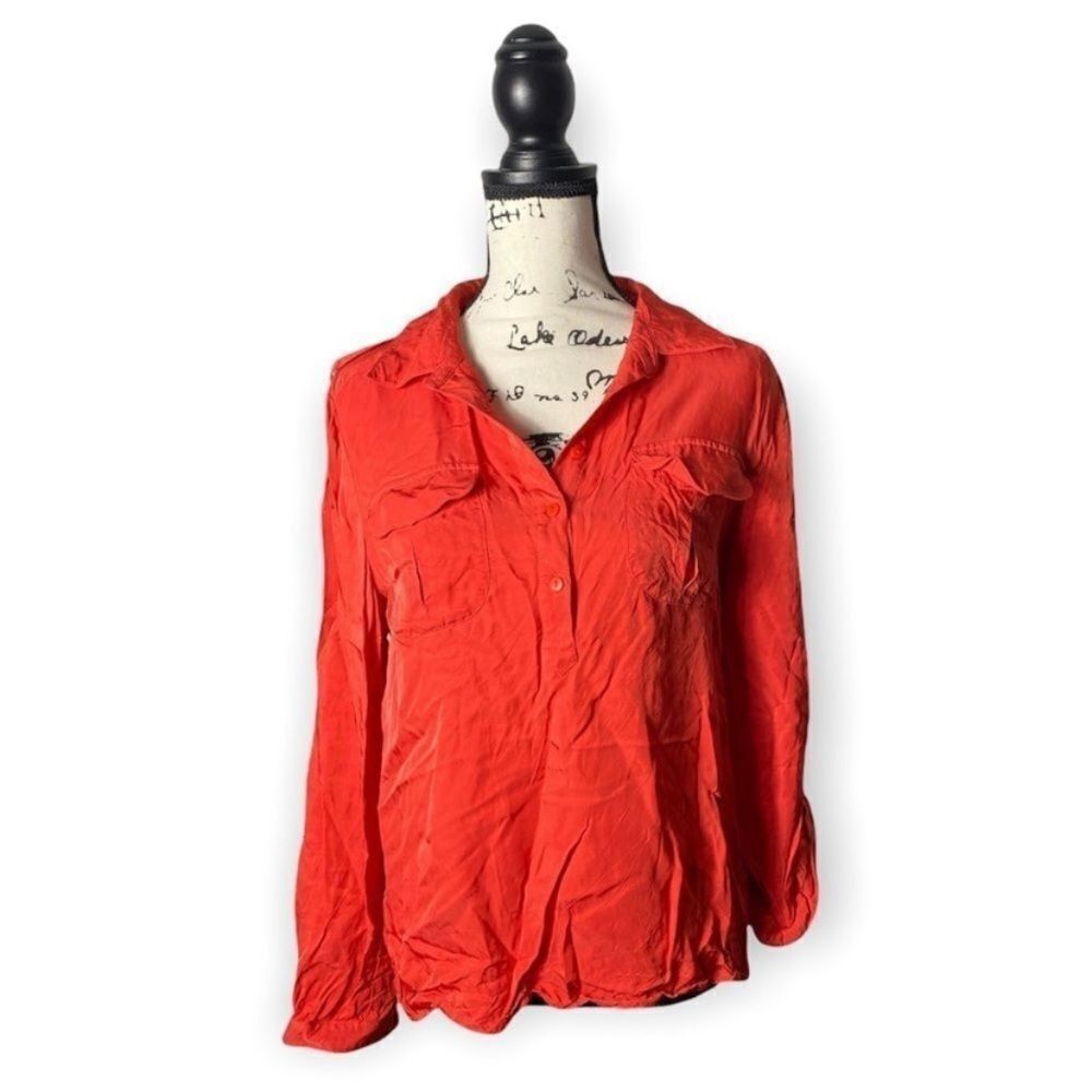 Other Edith Ella XL Orange Button Down Shirt Women’s Long Sleeve Size XL / US 12-14 / IT 48-50 - 1 Thumbnail