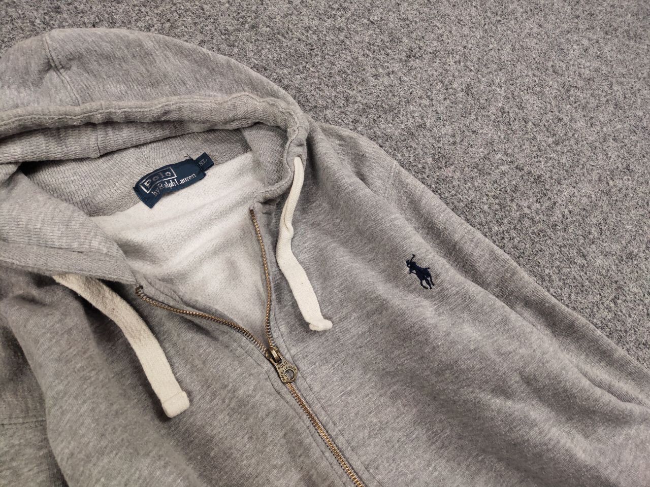 Polo Ralph Lauren Vintage 90's Polo Ralph Lauren Blank Zip Hoodie Usa style Size US XL / EU 56 / 4 - 12 Thumbnail