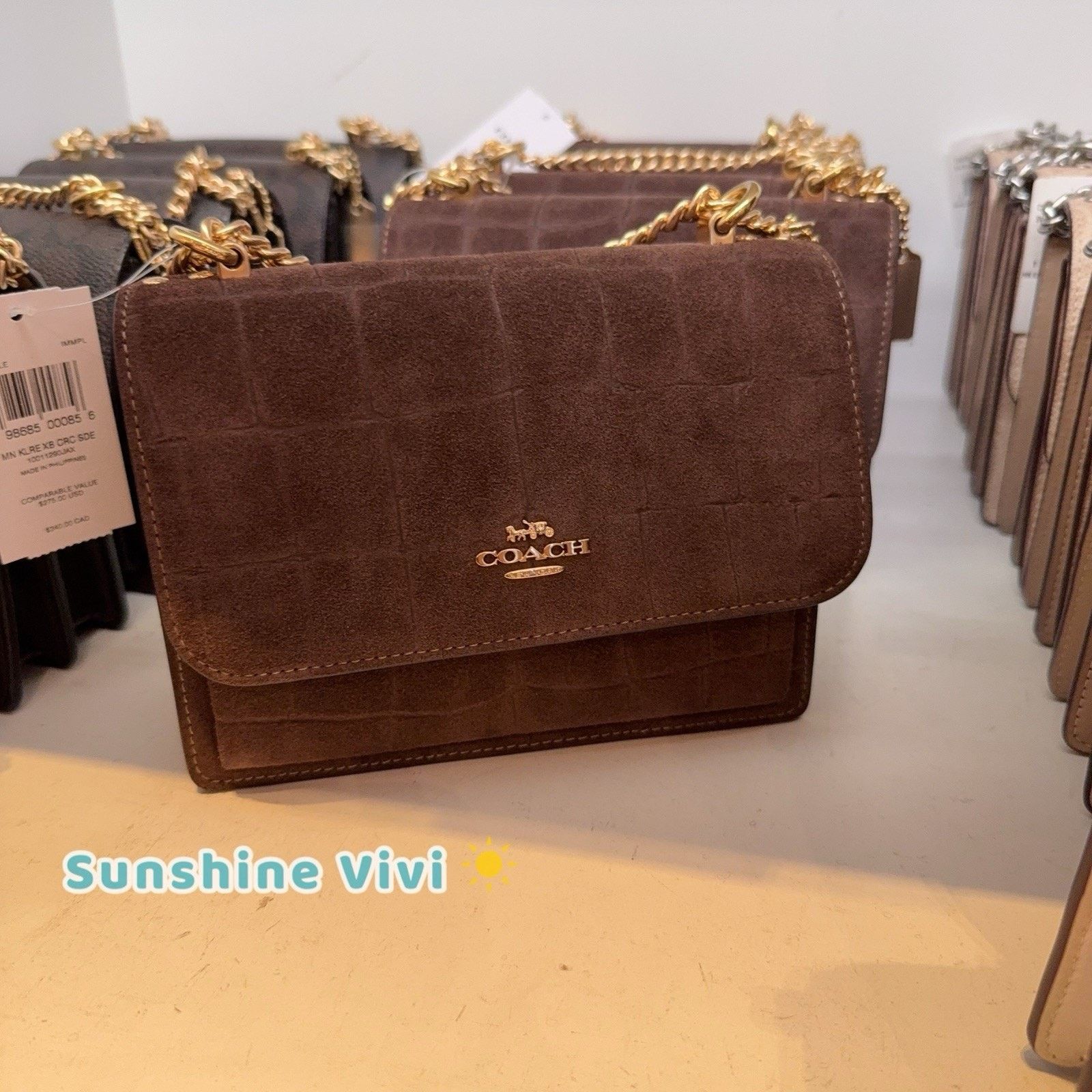 Coach NWT Coach Mini Klare Crossbody Bag CCE09 Gold/Maple suede Size ONE SIZE - 1 Thumbnail