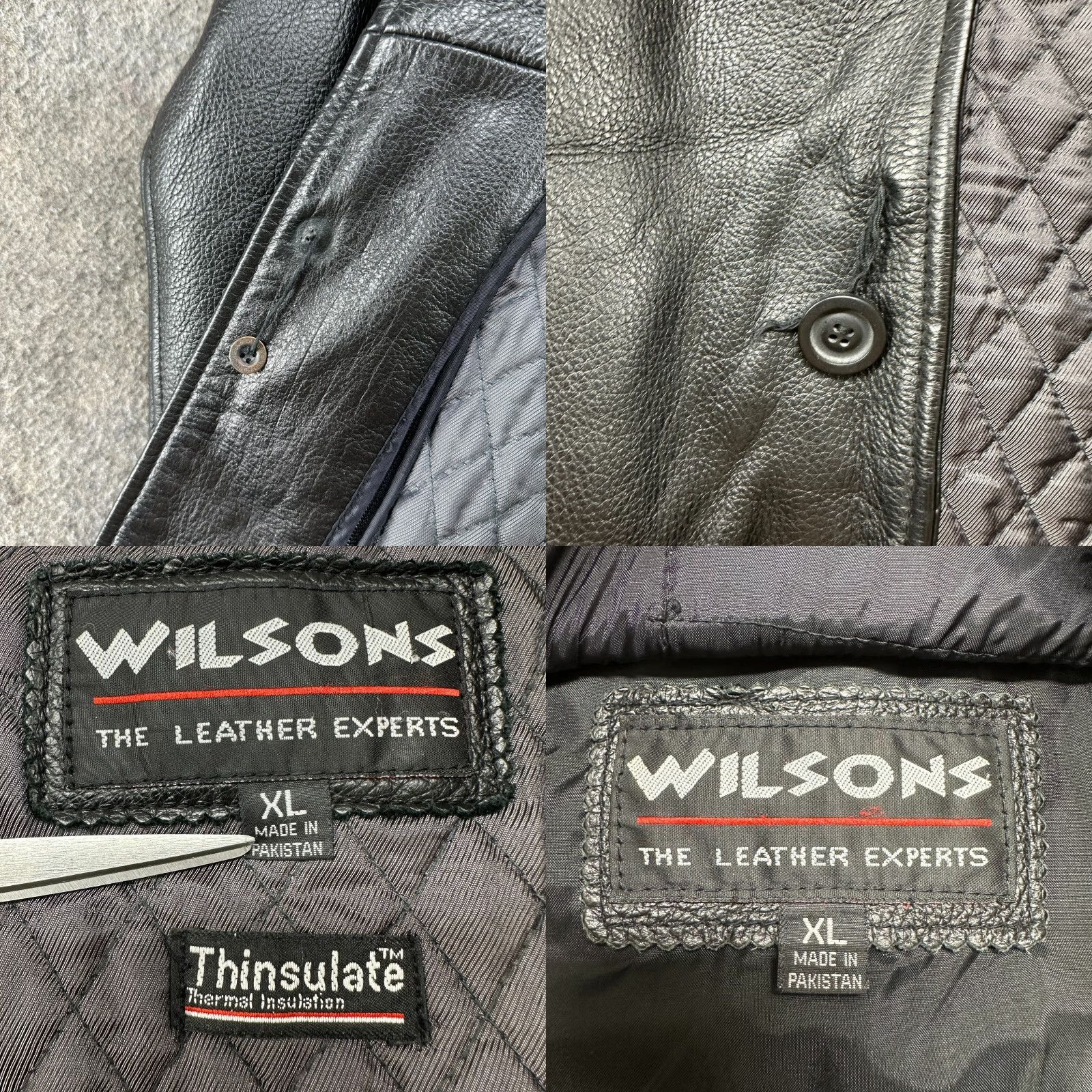 Vintage VINTAGE Wilsons Leather Coat Men XL Black Overcoat Quilted Lined Thinsulate Genuine Long Coat Size US XL / EU 56 / 4 - 8 Thumbnail