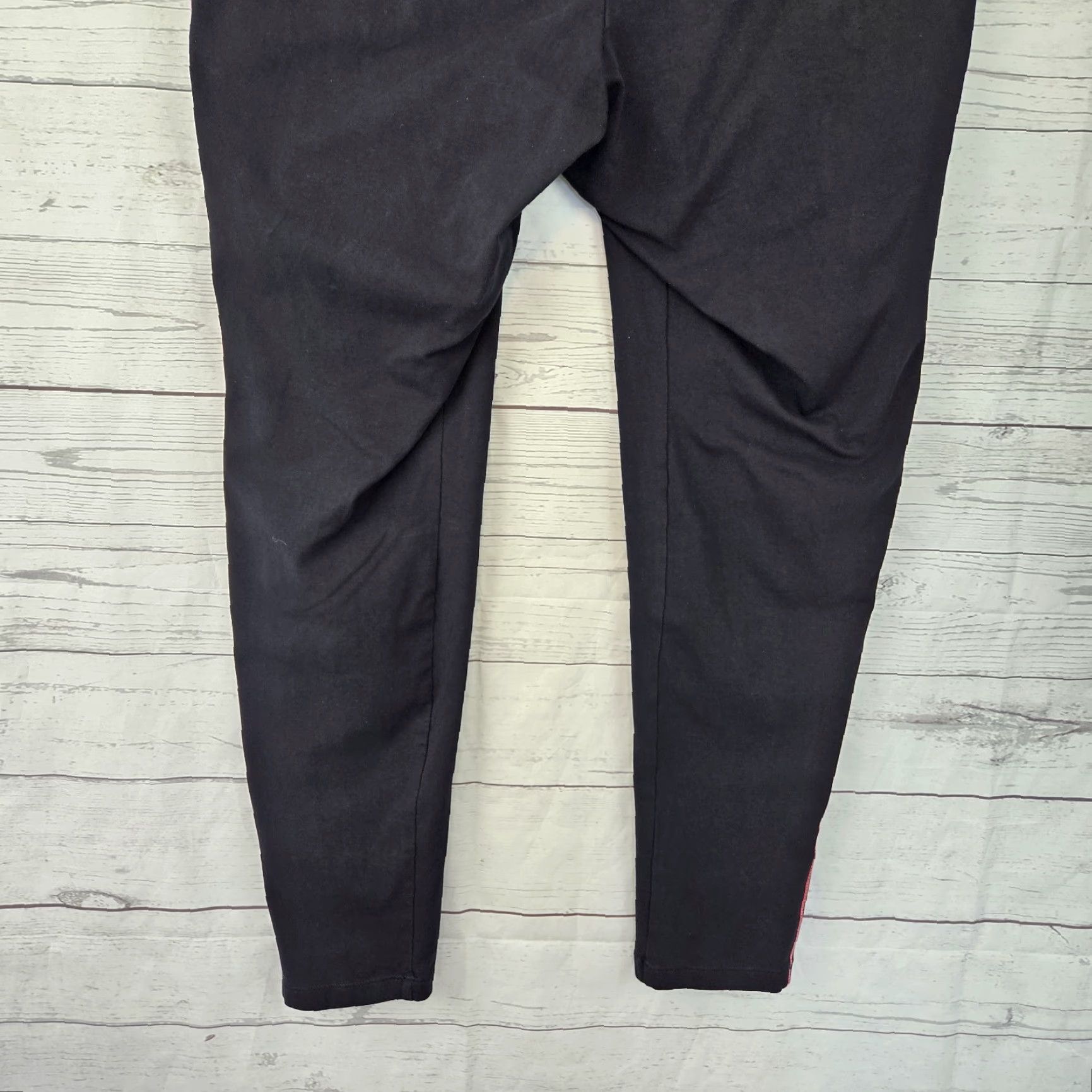 Vintage Catherines Leggings 1X Black Pink High Rise Cotton Blend Womens Activewear Pants Size 40" / US 18 - 5 Thumbnail