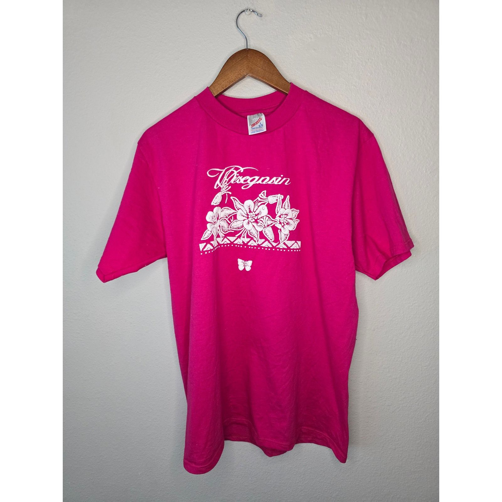 Jerzees × Vintage Vintage Test Print Shirt Pink L Floral OOAK Misprint Tee Size US L / EU 52-54 / 3 - 1 Thumbnail