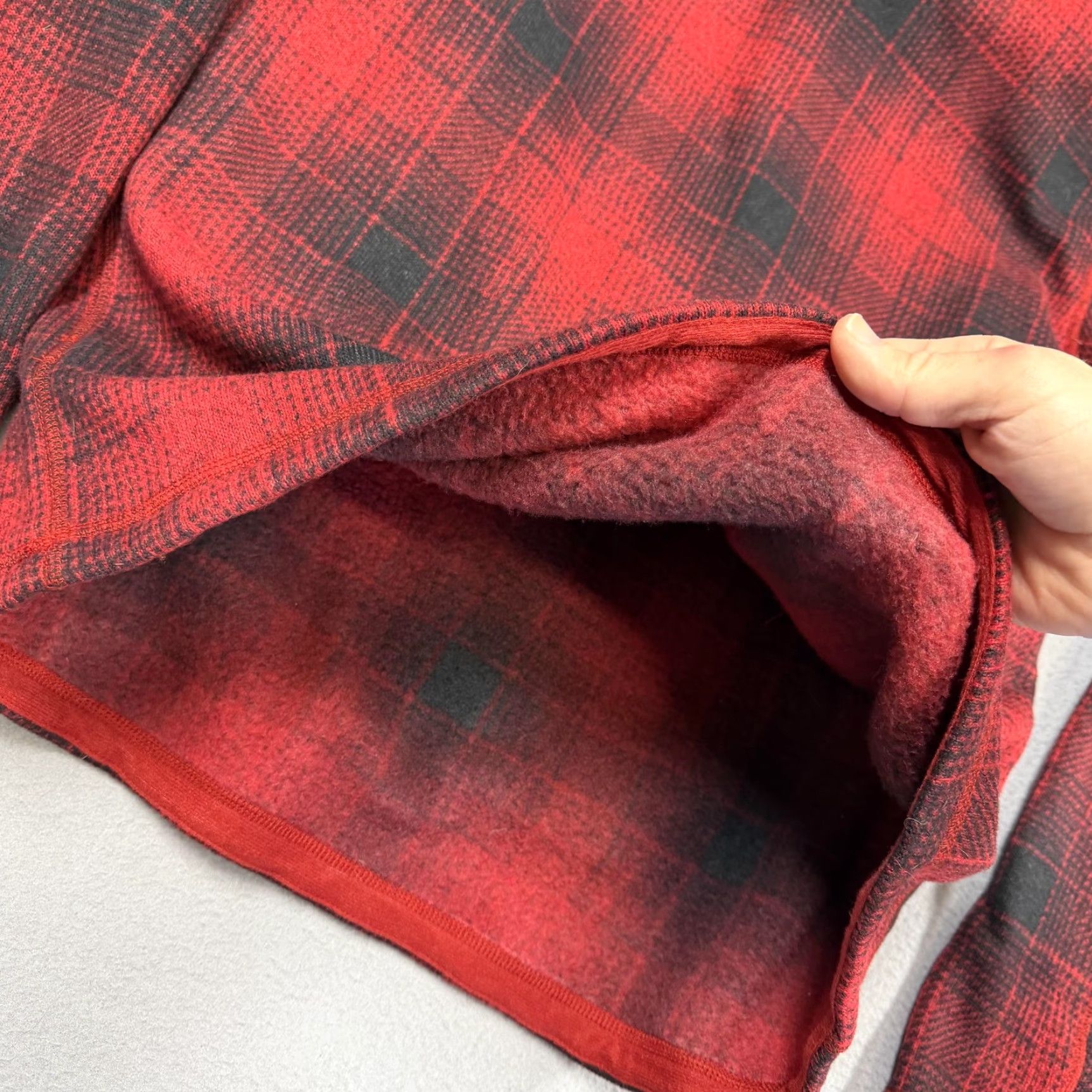 The North Face The North Face Pullover Mens Large Red Plaid Fleece 1/4 Zip Long Sleeve Top Size US L / EU 52-54 / 3 - 6 Thumbnail