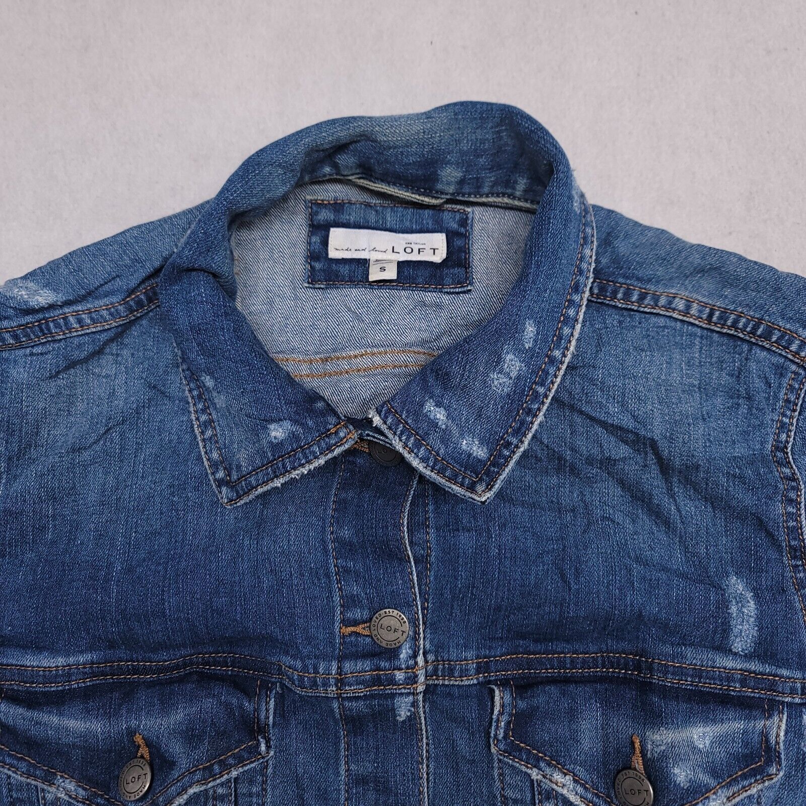 Loft Loft Casual Button Up Denim Jean Jacket Womens Size S Blue Size S / US 4 / IT 40 - 1 Thumbnail