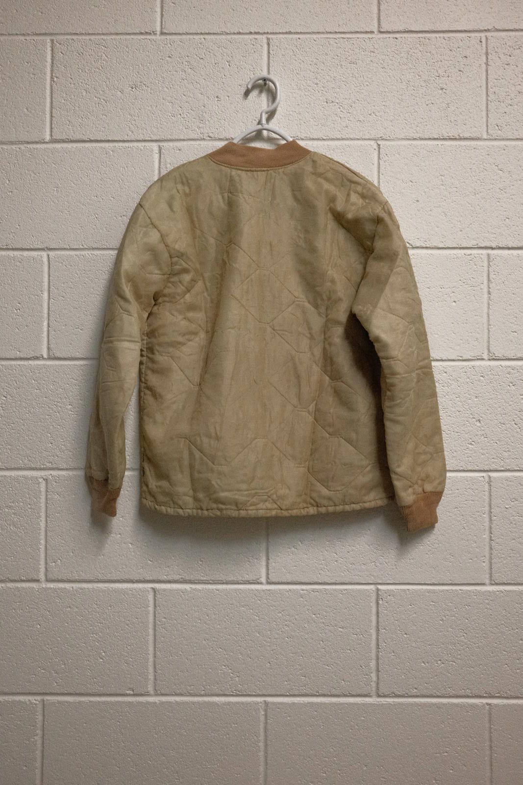 Unknown London Cozy Beige Quilted Button-Up Jacket with Ribbed Trim SIZE M Size US M / EU 48-50 / 2 - 2 Thumbnail