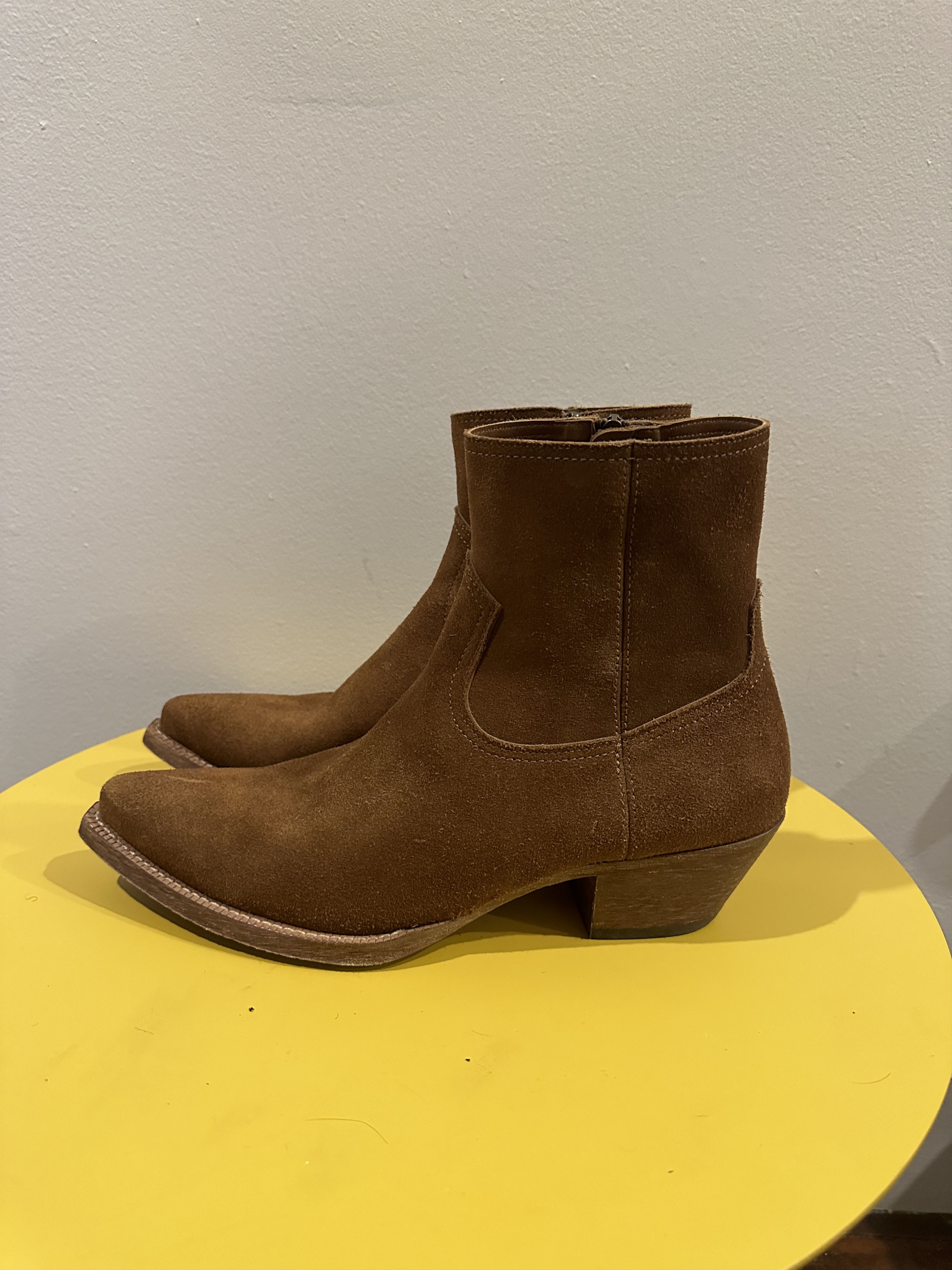 image of Hedi Slimane x Saint Laurent Paris Slp Lukas Brown Suede Shoes, Men's (Size 11)
