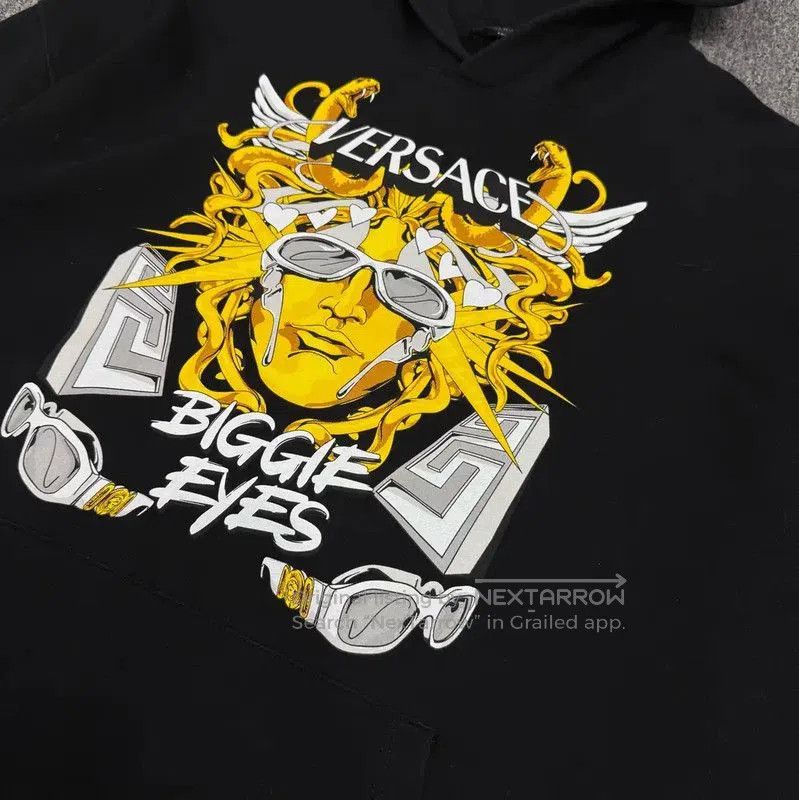 Versace Versace Black Cotton Men's Hoodie with Biggie Eyes . Size US M / EU 48-50 / 2 - 3 Thumbnail