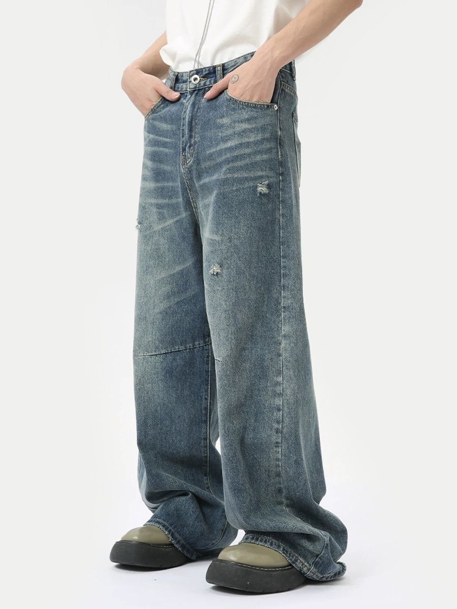 Jean American high street distressed washed ripped jeans Size US 32 / EU 48 - 3 Thumbnail