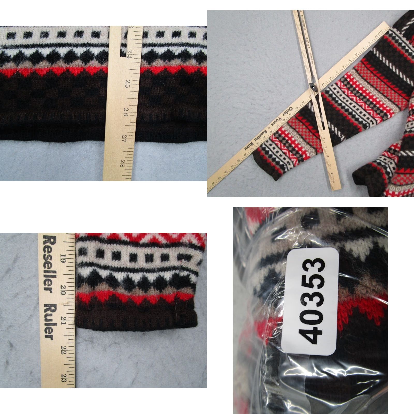 Vintage Vintage Valerie Stevens Women's Sweater Large Petite Knitted Turtleneck Wool Lambswool Red Geometric 90s Casual Size L / US 10 / IT 46 - 8 Thumbnail