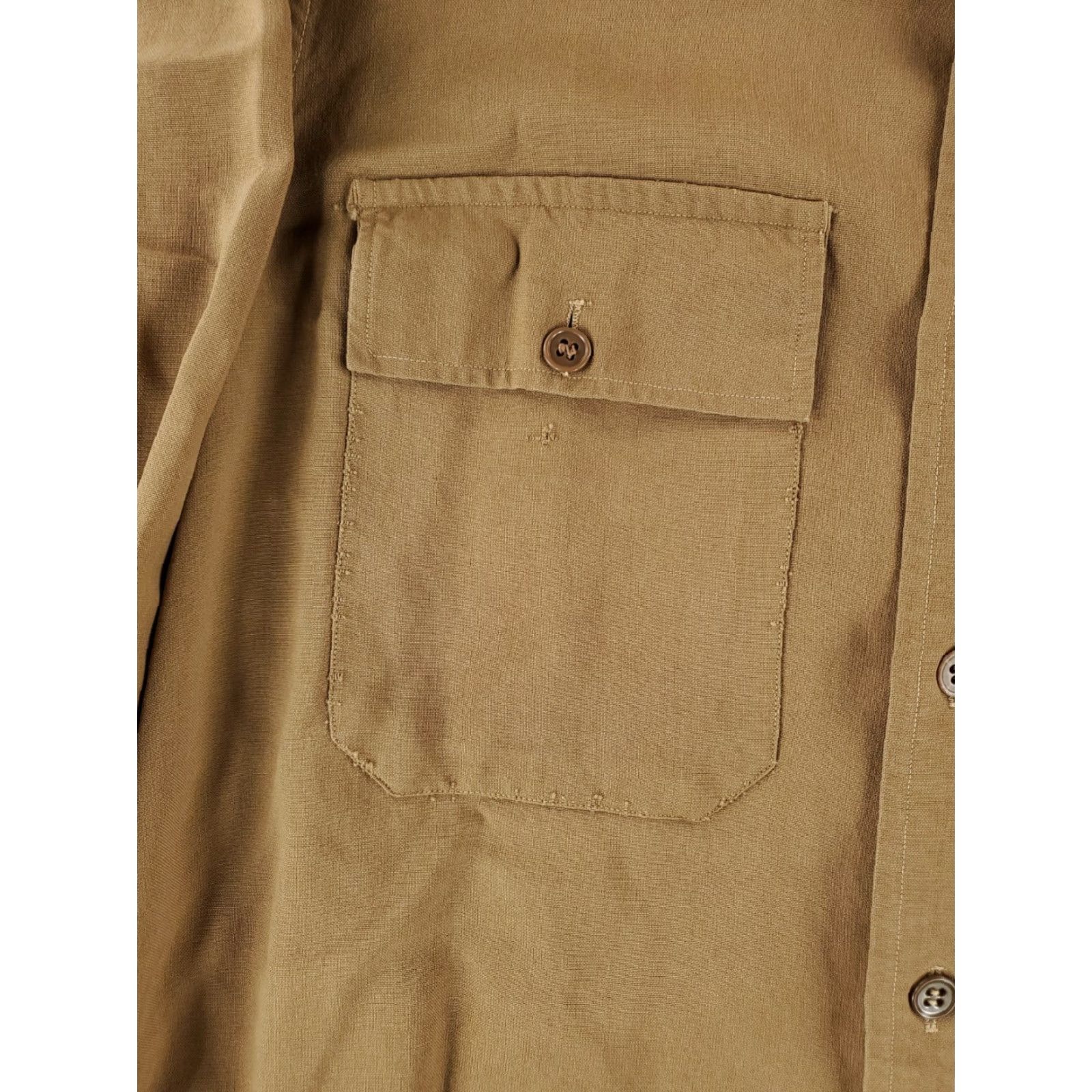 Vintage VINTAGE US Army Wool Button Up Shirt Officers Field Shirt Tan XL Mens Long Sleeve 40s 50s Size US XL / EU 56 / 4 - 5 Thumbnail