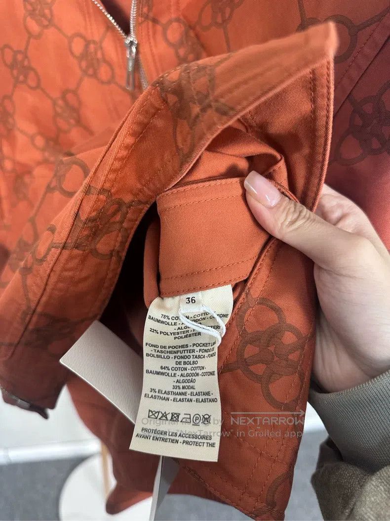 Hermes Hermes Orange Printed Jacket Coat Size XS / US 0-2 / IT 36-38 - 4 Thumbnail