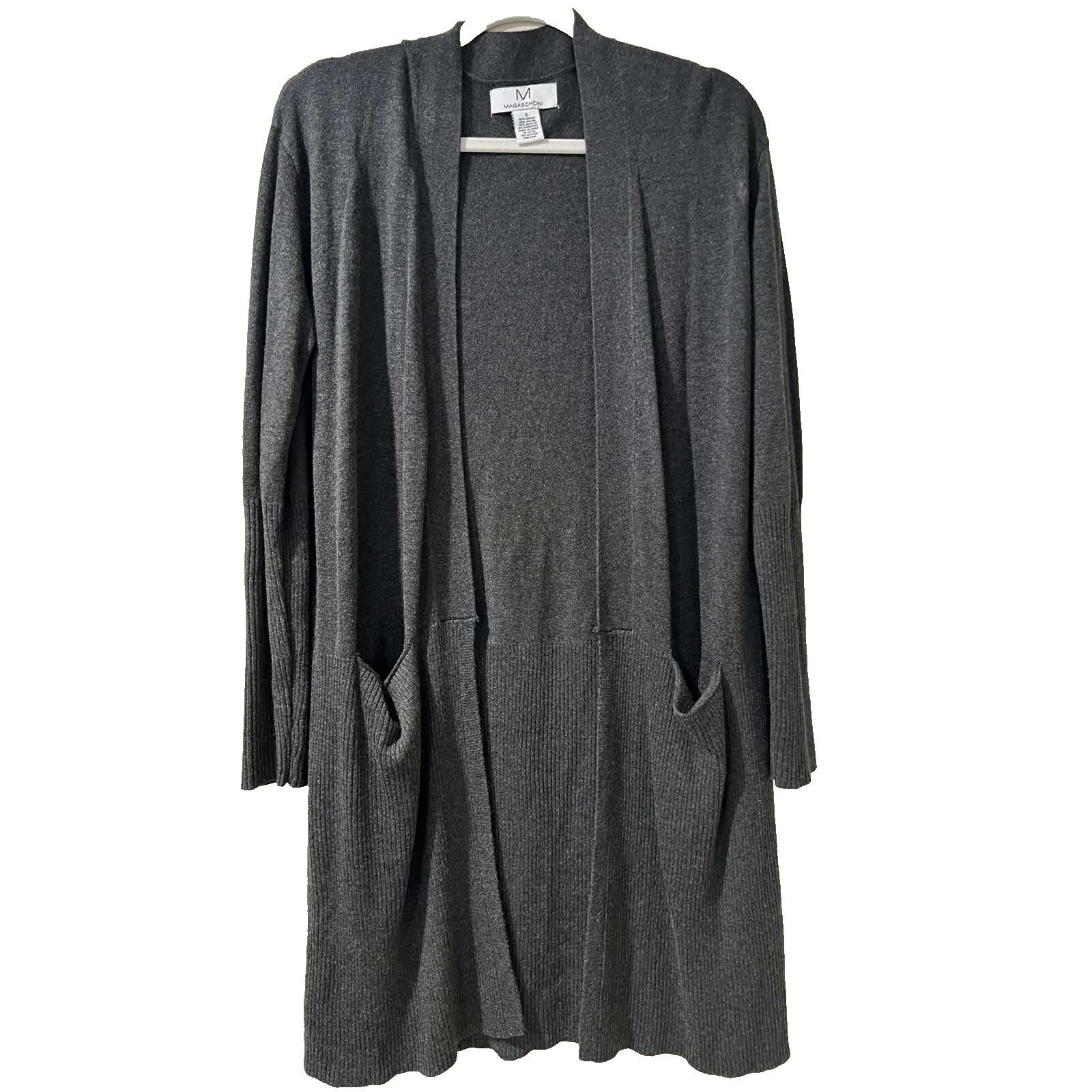 Magaschoni Cashmere Front Cardigan long Gray Size S A001379