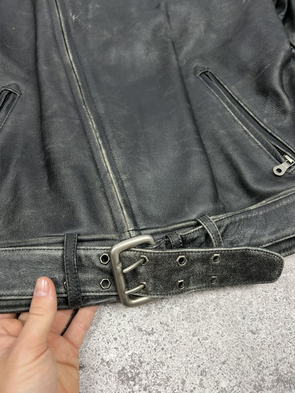 Harley Davidson CRAZY Vintage Harley Davidson Leather Motorcycle Jacket Size US L / EU 52-54 / 3 - 11 Thumbnail