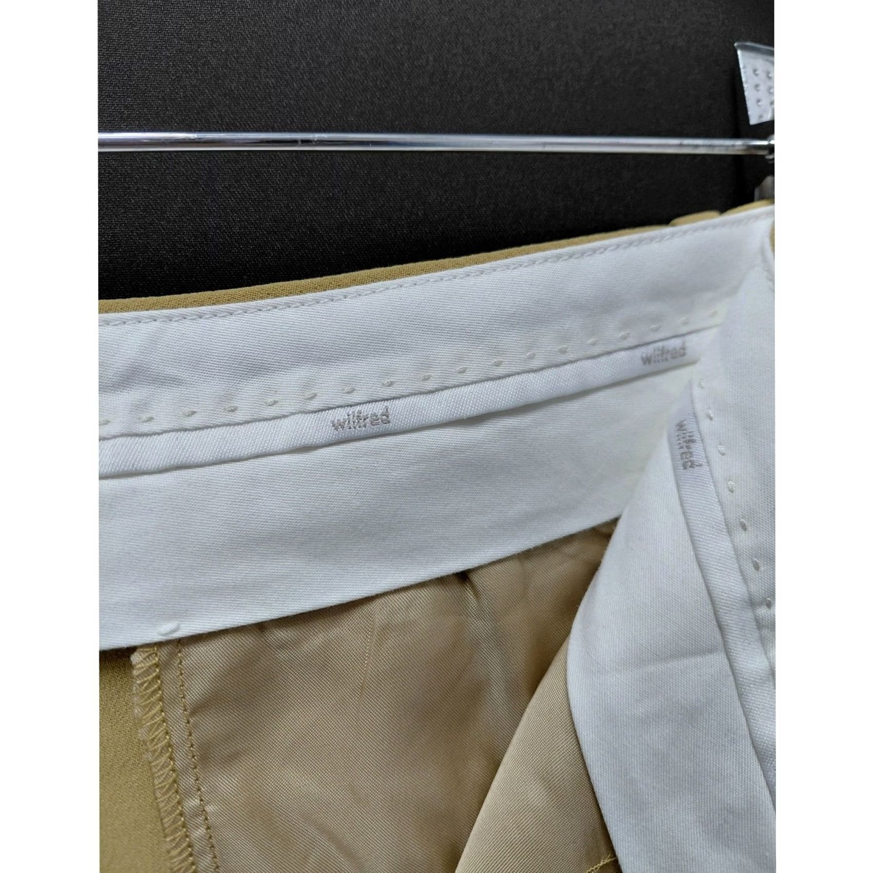 Vintage Wilfred Polyester Pants Beige Solid Regular Women Size 10 Size 32" / US 10 / IT 46 - 5 Thumbnail